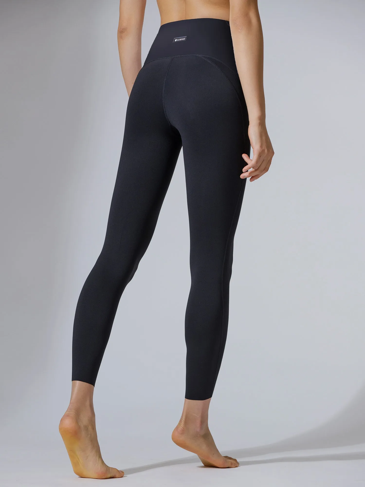 PANELLED WAISTLINE NUDE PANTS, BLACK