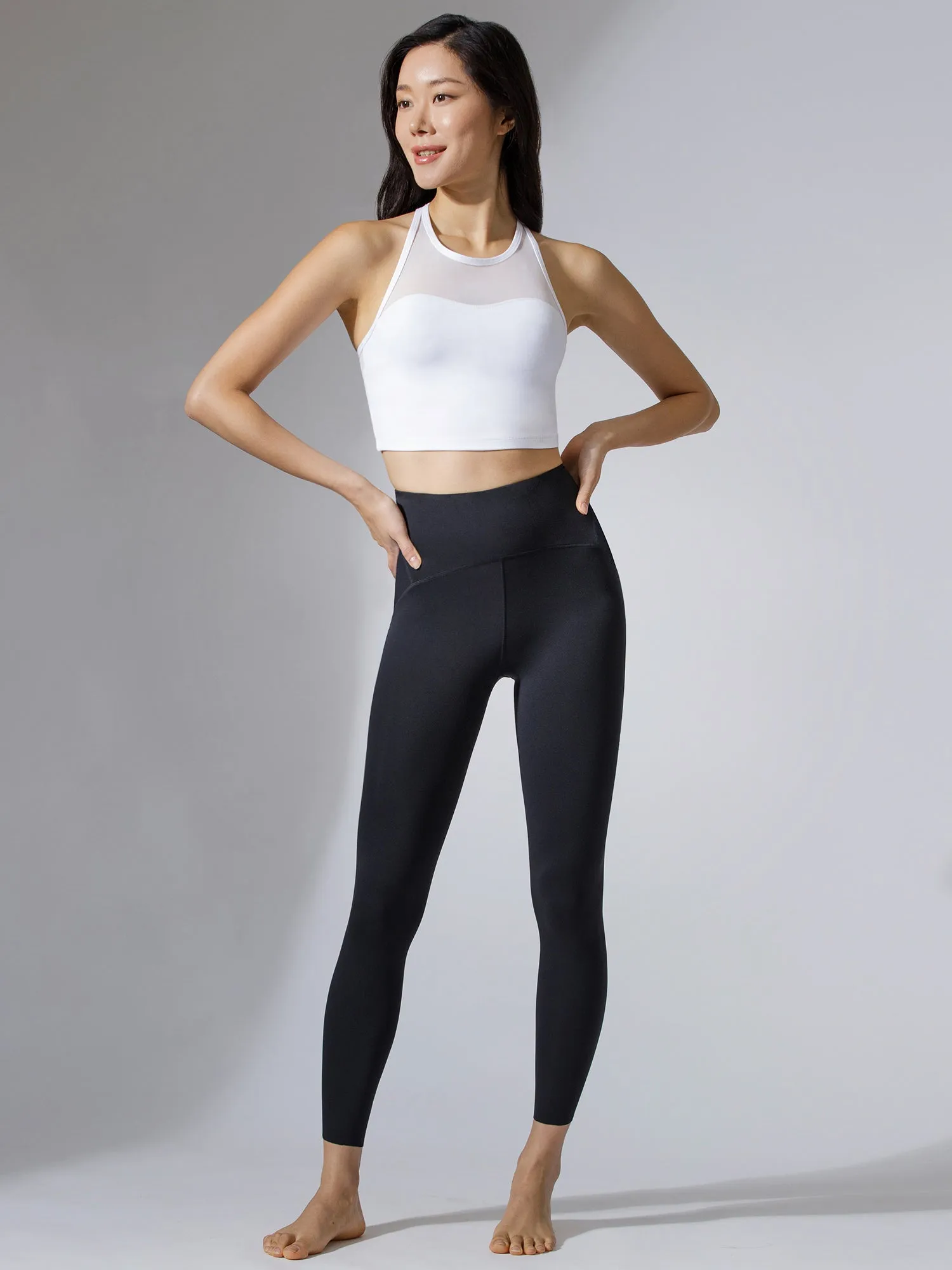 PANELLED WAISTLINE NUDE PANTS, BLACK