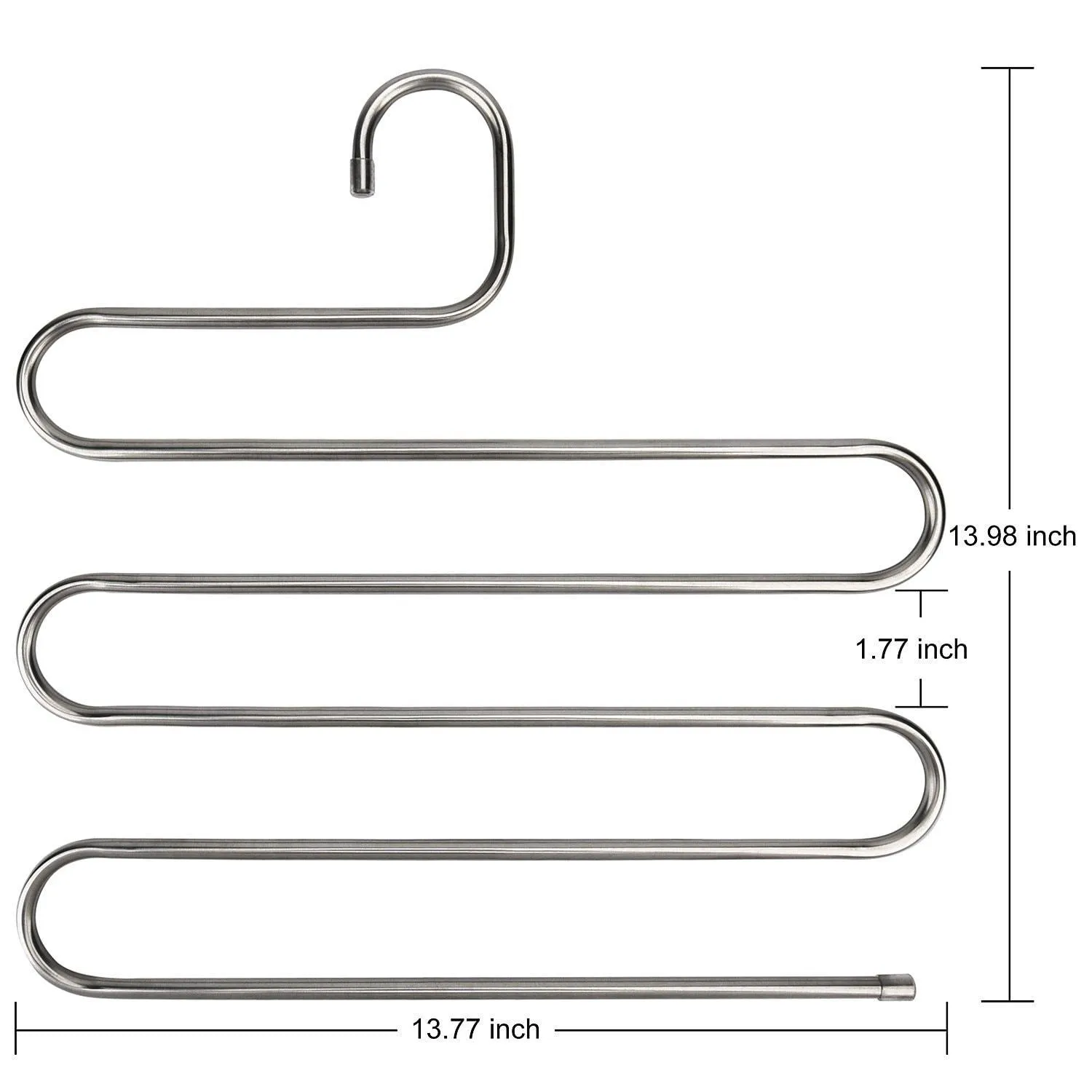 Pants Hangers DEXING S-type Multi-Purpose Stainless Steel Magic Space Saving Hangers Clothes Organizer for Trousers Towels Ties and Scarfs (5 Pcs)