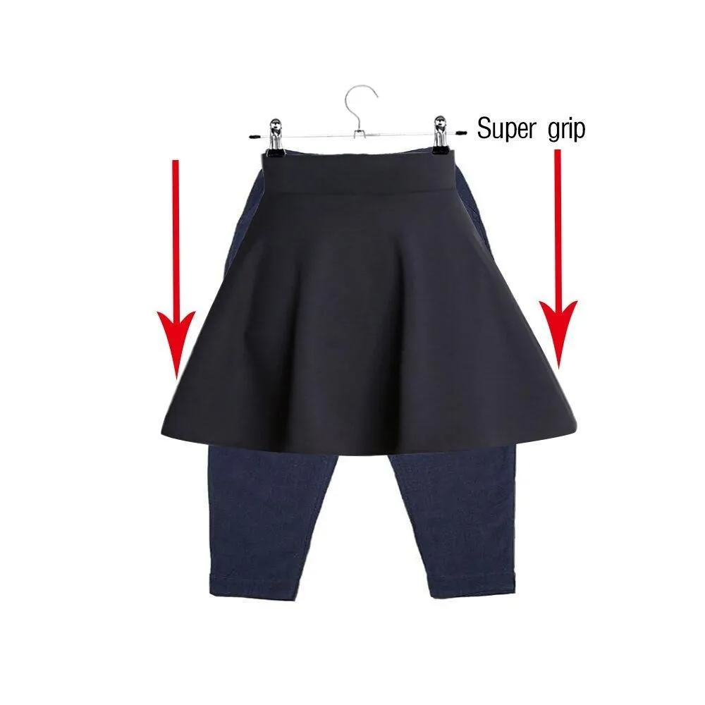 Pants Hangers - Skirt Hangers 24 Pack Skirt Metal Pants Hangers Chrome Skirt Hangers with Non-slip Adjustable Clips Space Saving Pants Hanger for All Kinds of Clothes Pants