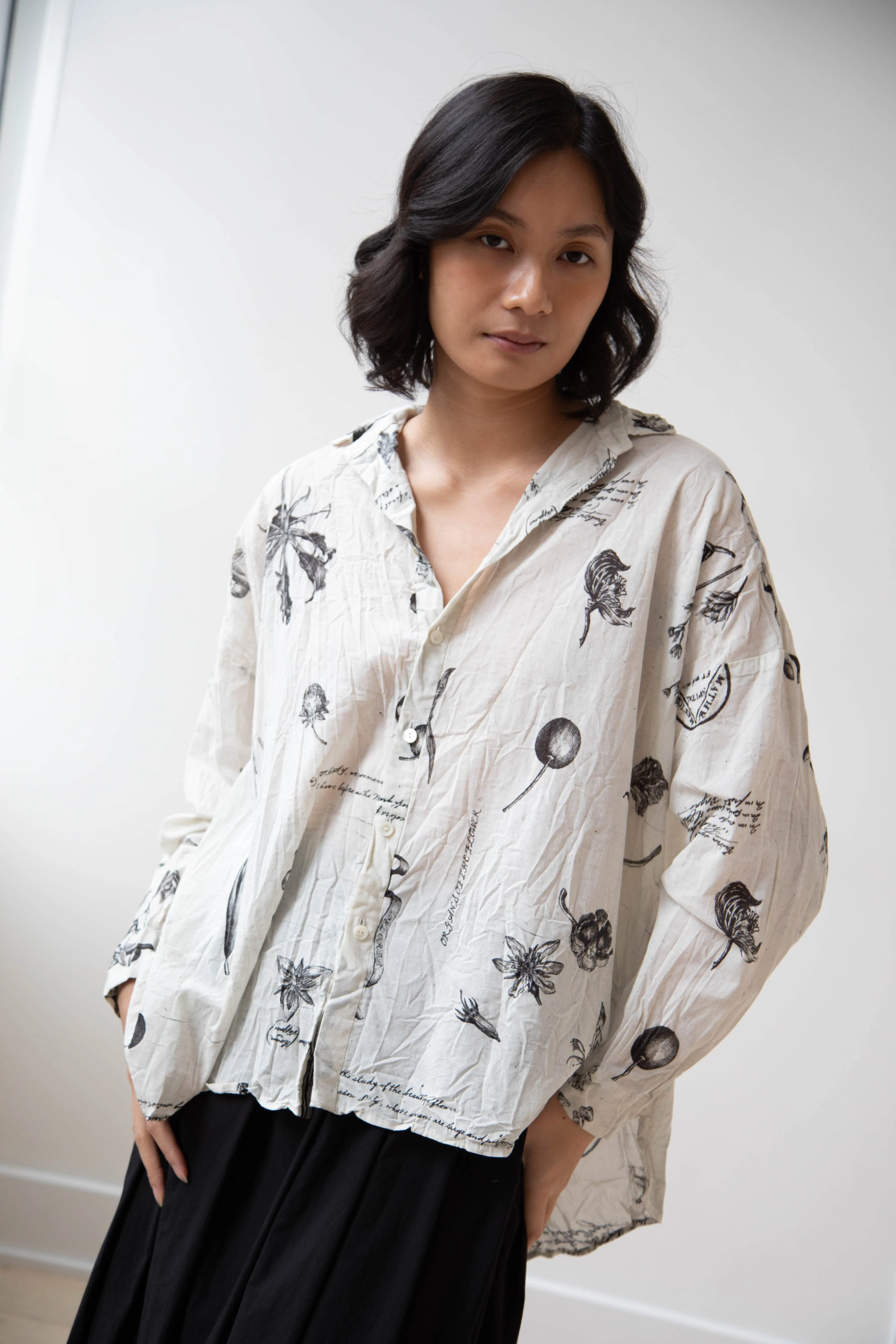 Pas de Calais | Plant Growth Print Blouse Ivory