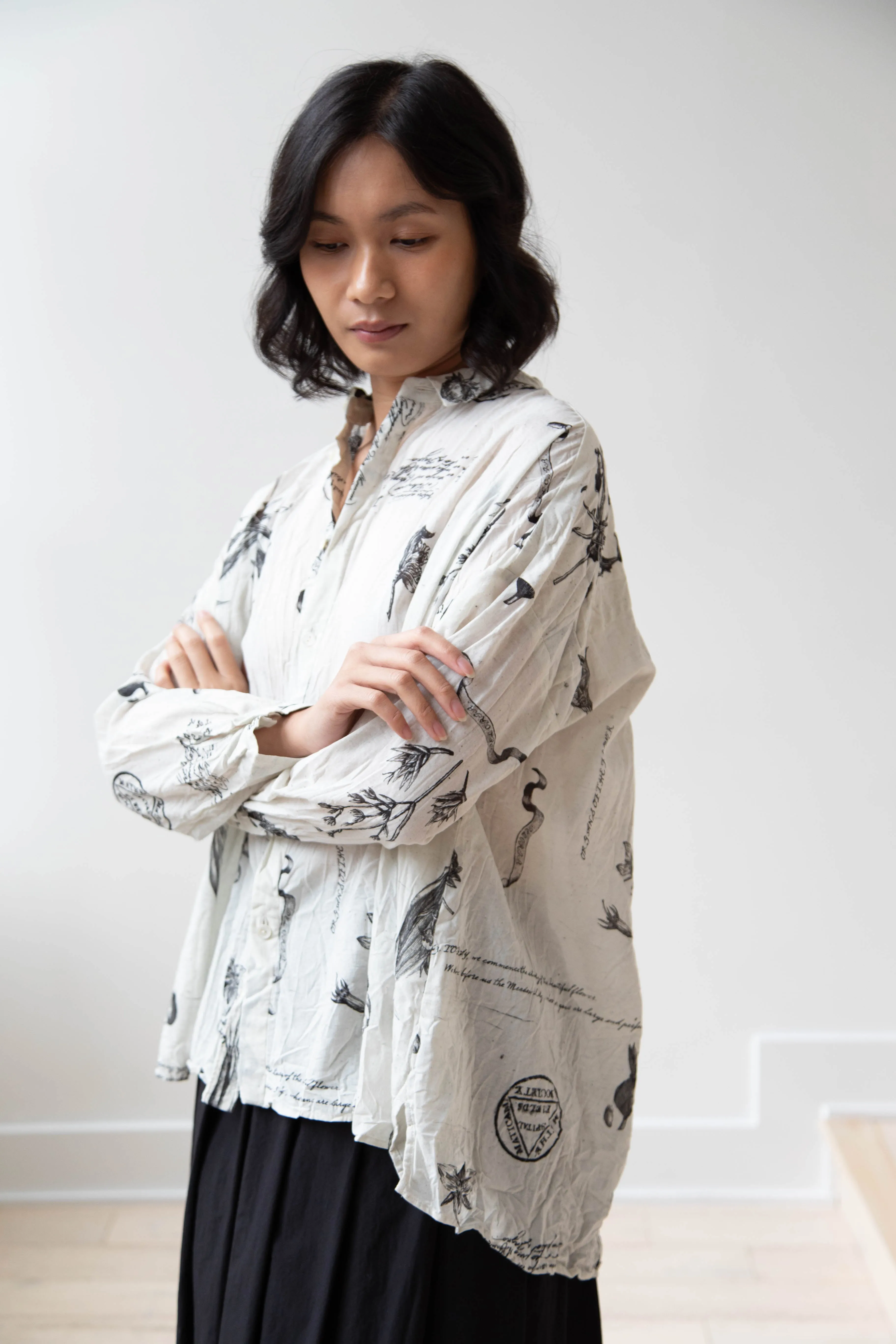 Pas de Calais | Plant Growth Print Blouse Ivory
