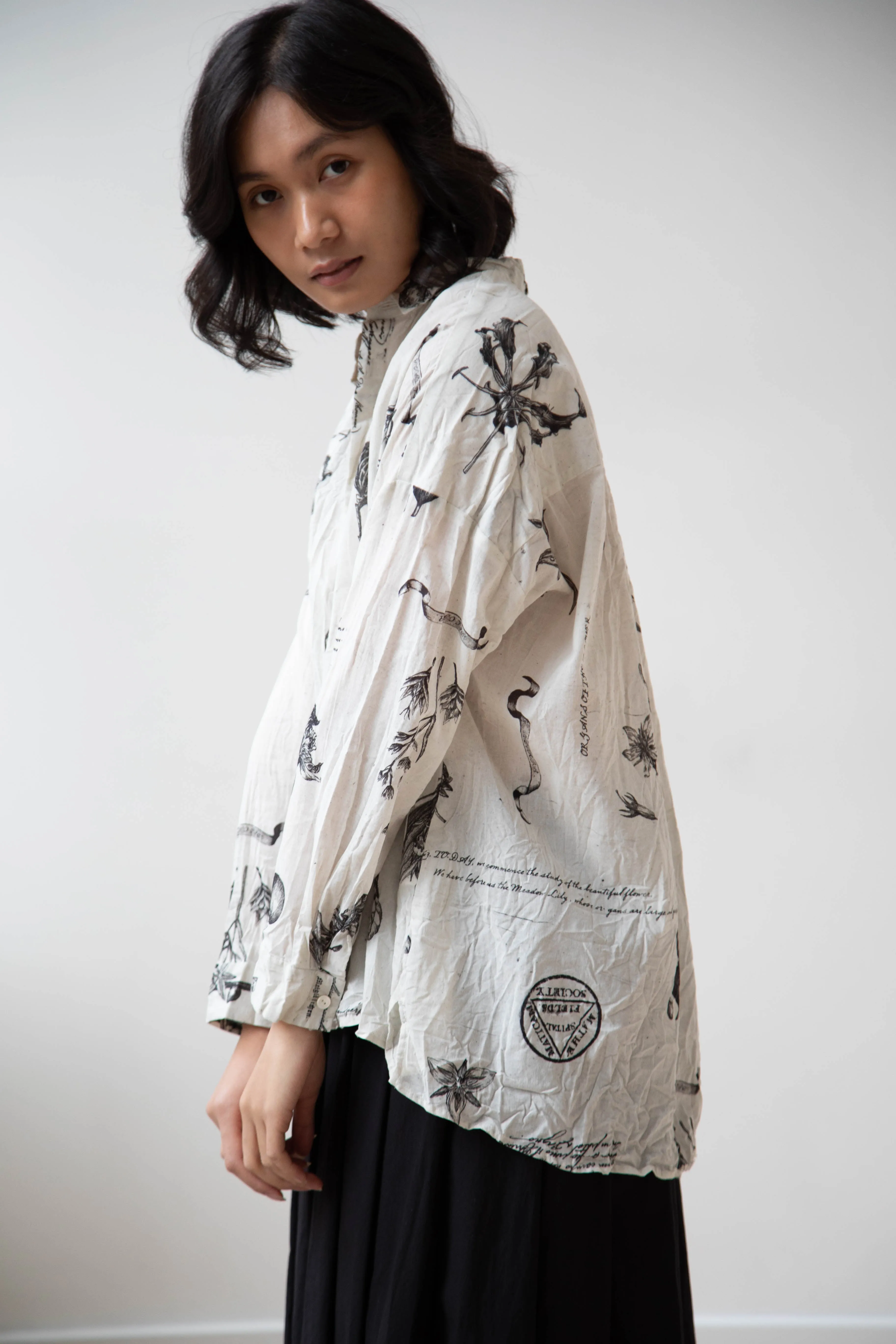 Pas de Calais | Plant Growth Print Blouse Ivory