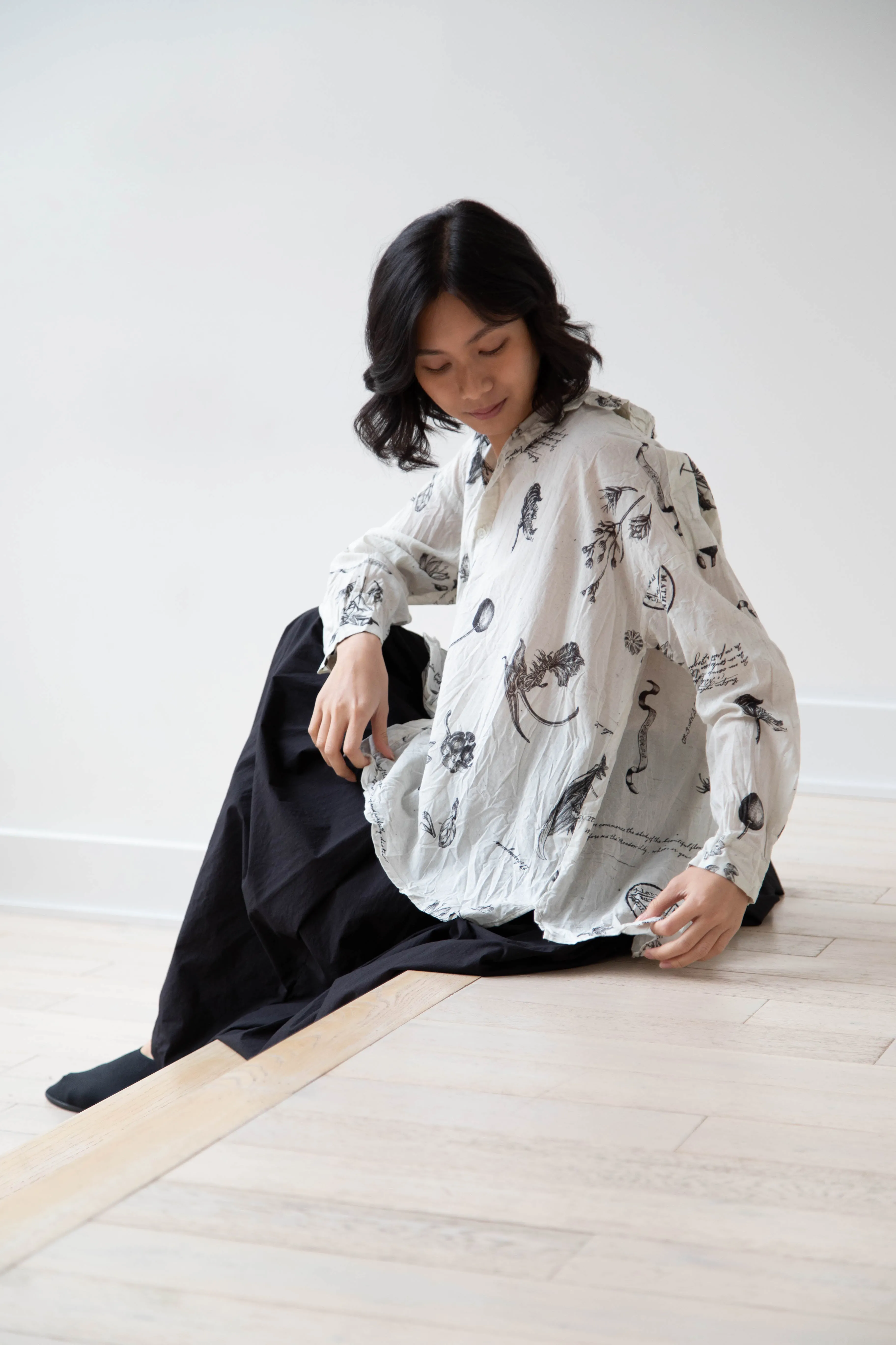 Pas de Calais | Plant Growth Print Blouse Ivory