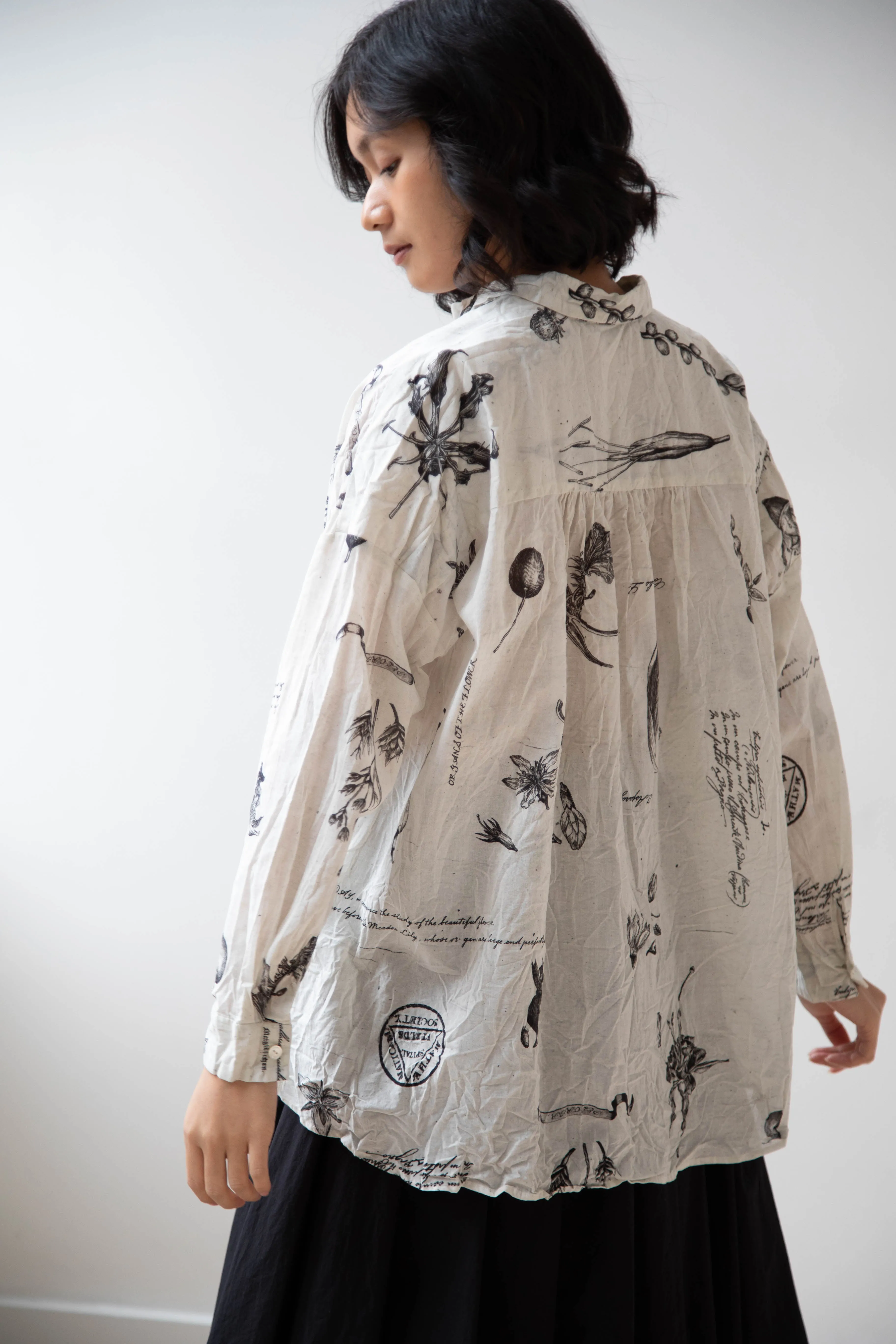 Pas de Calais | Plant Growth Print Blouse Ivory