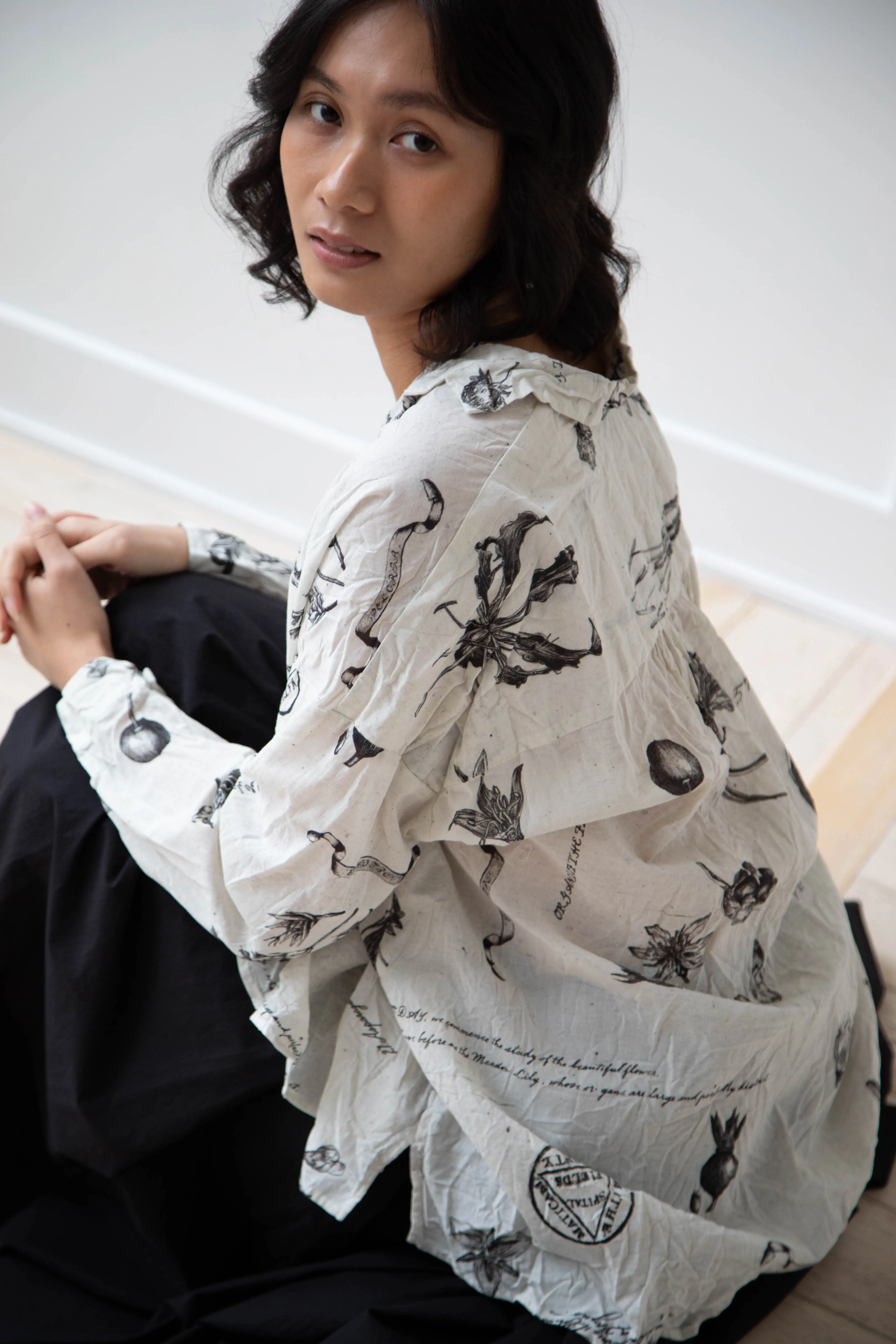 Pas de Calais | Plant Growth Print Blouse Ivory