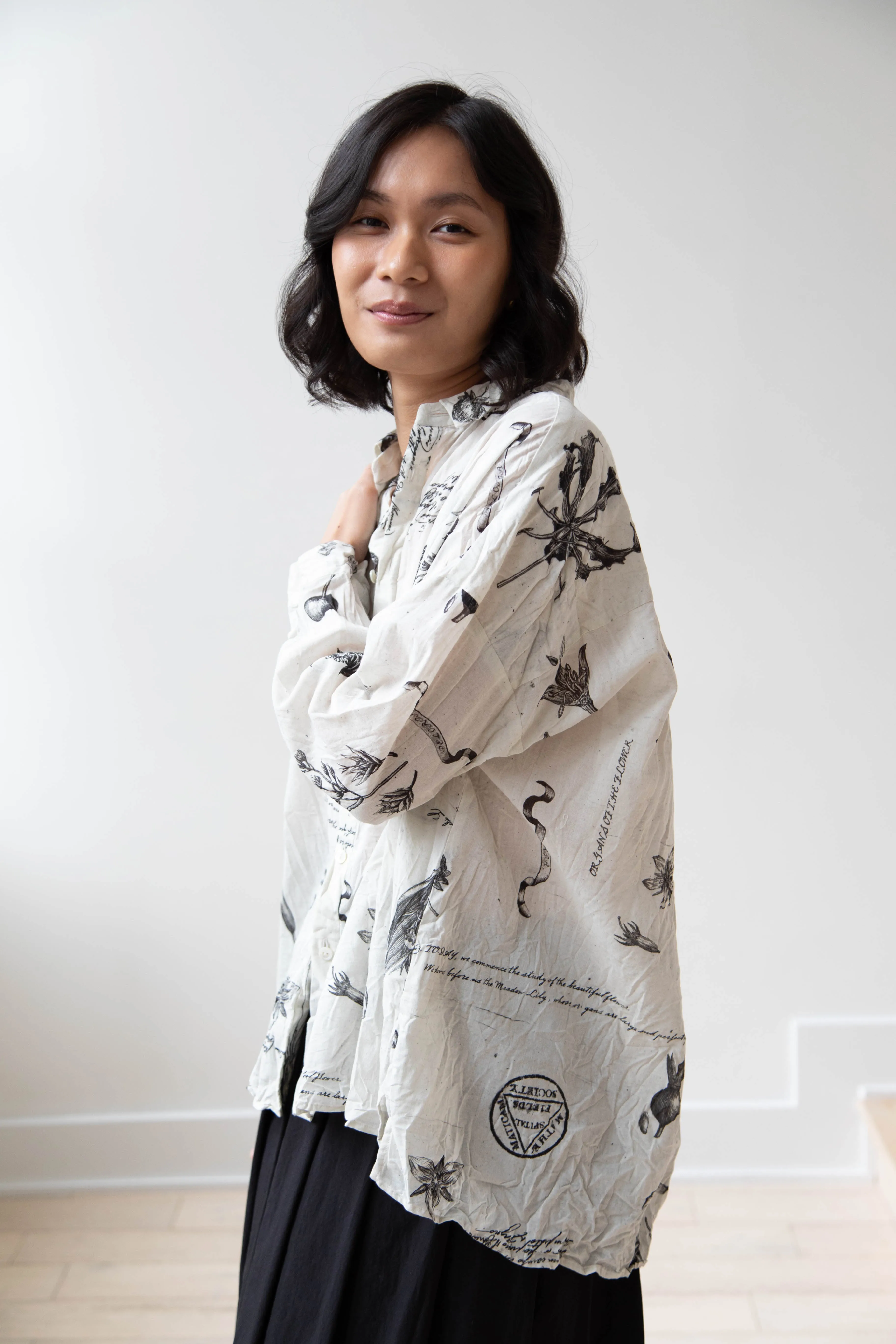 Pas de Calais | Plant Growth Print Blouse Ivory