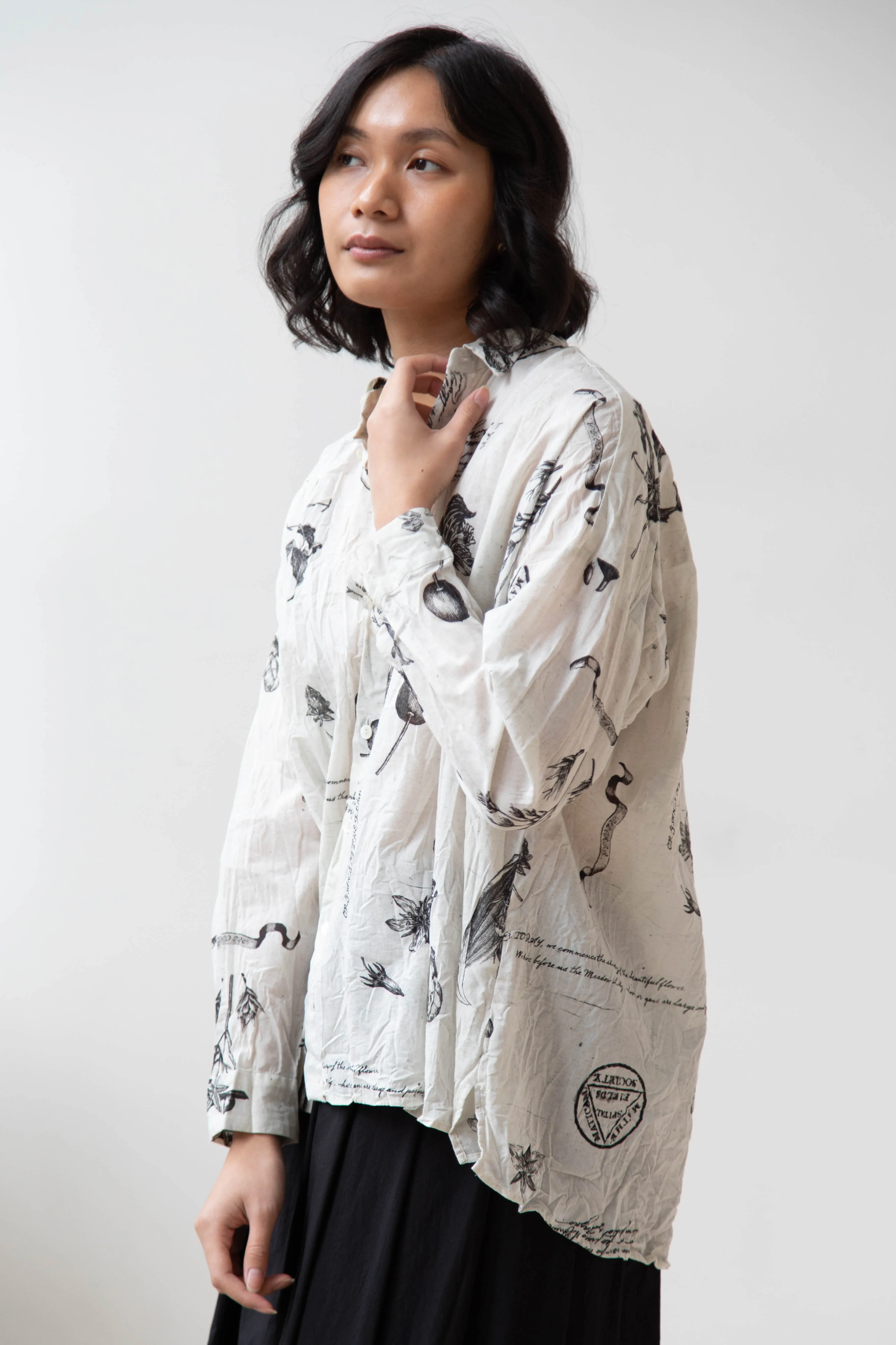 Pas de Calais | Plant Growth Print Blouse Ivory
