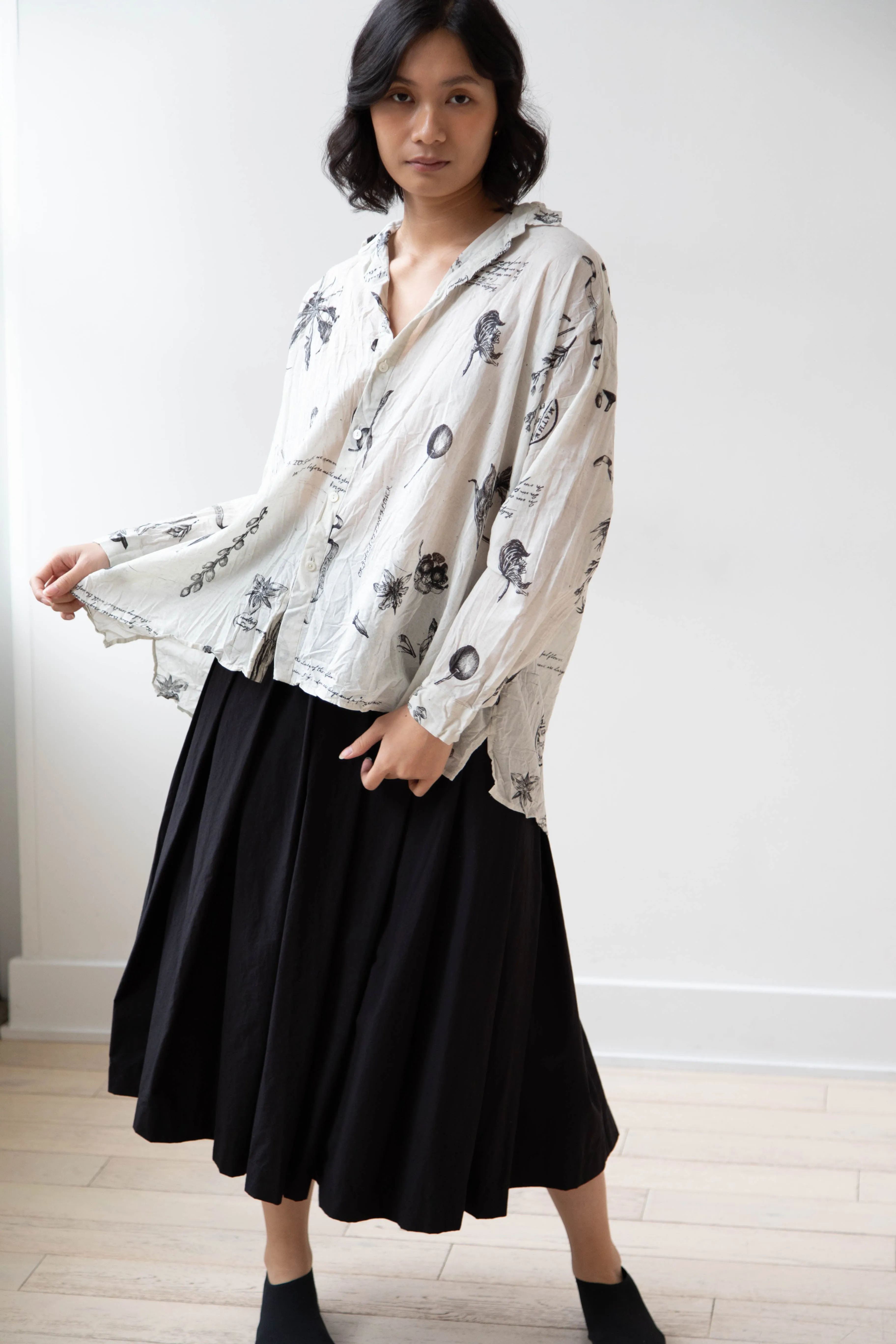 Pas de Calais | Plant Growth Print Blouse Ivory