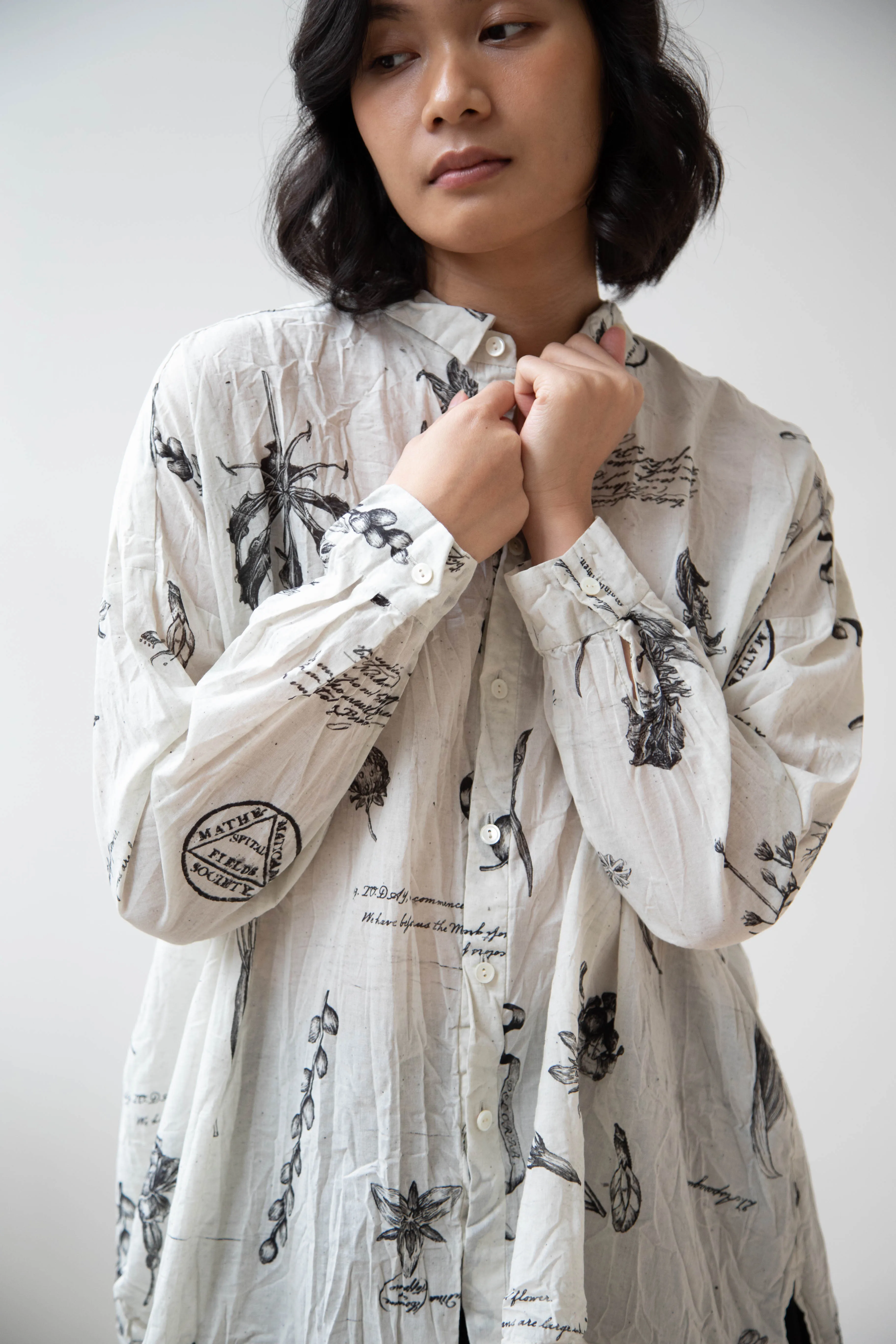 Pas de Calais | Plant Growth Print Blouse Ivory