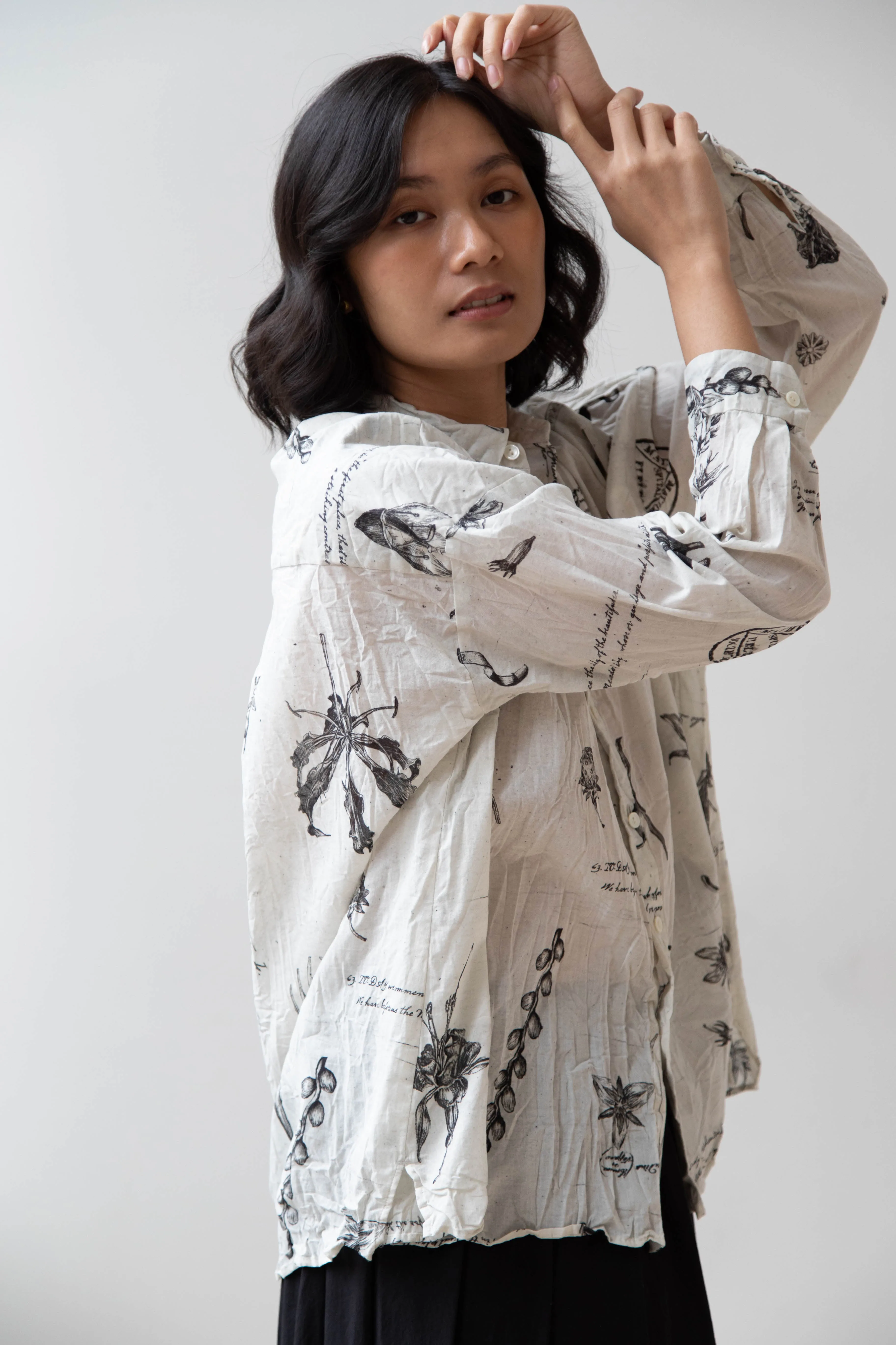 Pas de Calais | Plant Growth Print Blouse Ivory