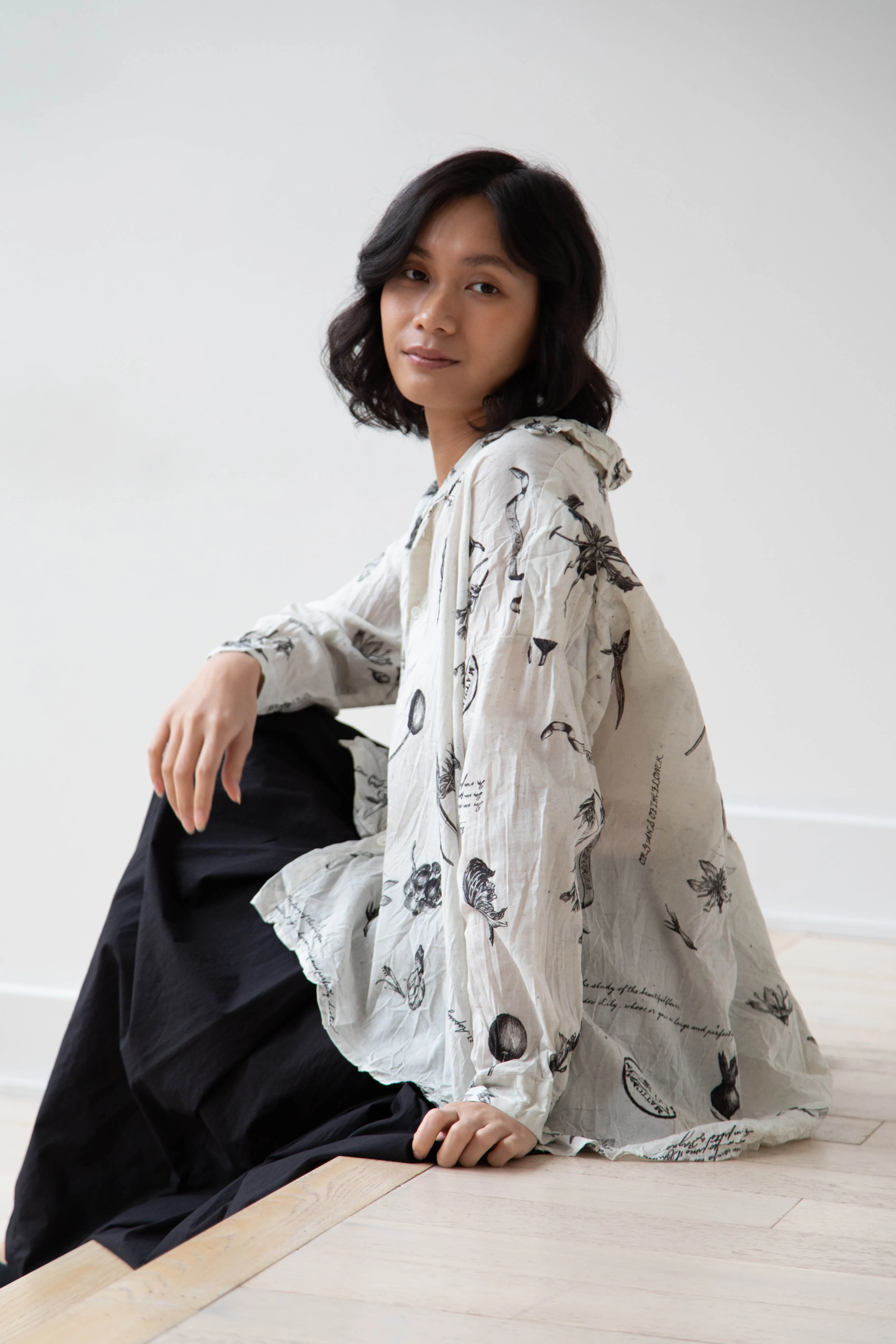 Pas de Calais | Plant Growth Print Blouse Ivory