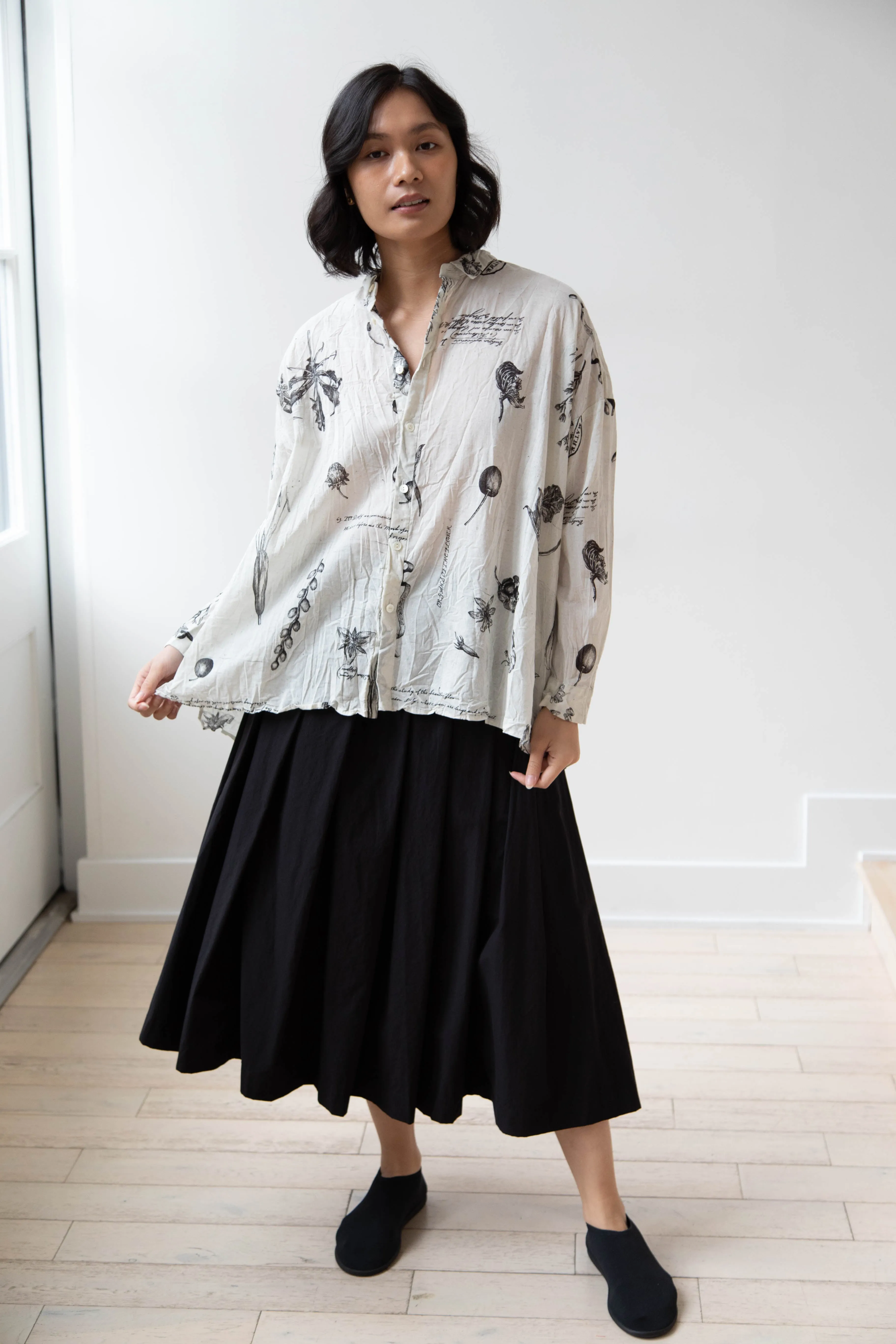 Pas de Calais | Plant Growth Print Blouse Ivory