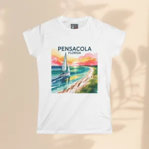 Pensacola Florida Women's Softstyle Tee - Relaxed Beach Vibe Graphic T-Shirt
