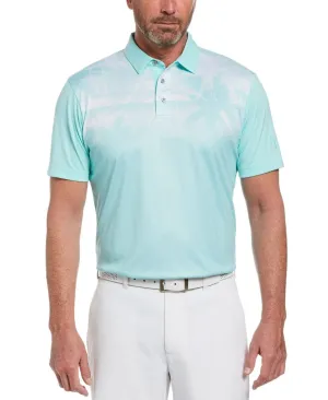 PGA Tour Men's Stretch Shadow Palm-Print Golf Polo Shirt