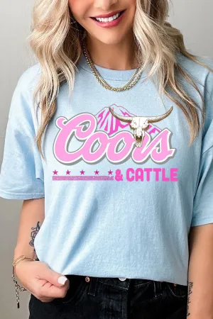 Pink Coors And Cattle Short Sleeve Relaxed Fit T-Shirt