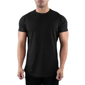 Plain Gym T-Shirt Men - Summer Fitness Clothing, O-Neck Short Sleeve Cotton Slim Fit Tee, Bodybuilding Workout Tops