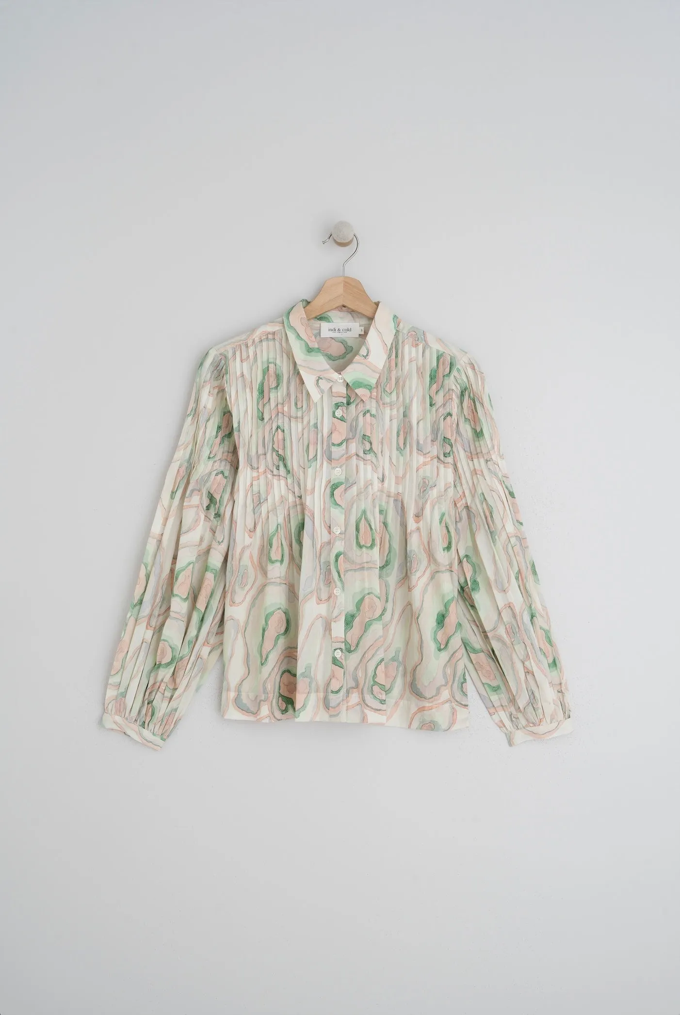 Pleated Geode Shirt Lichen