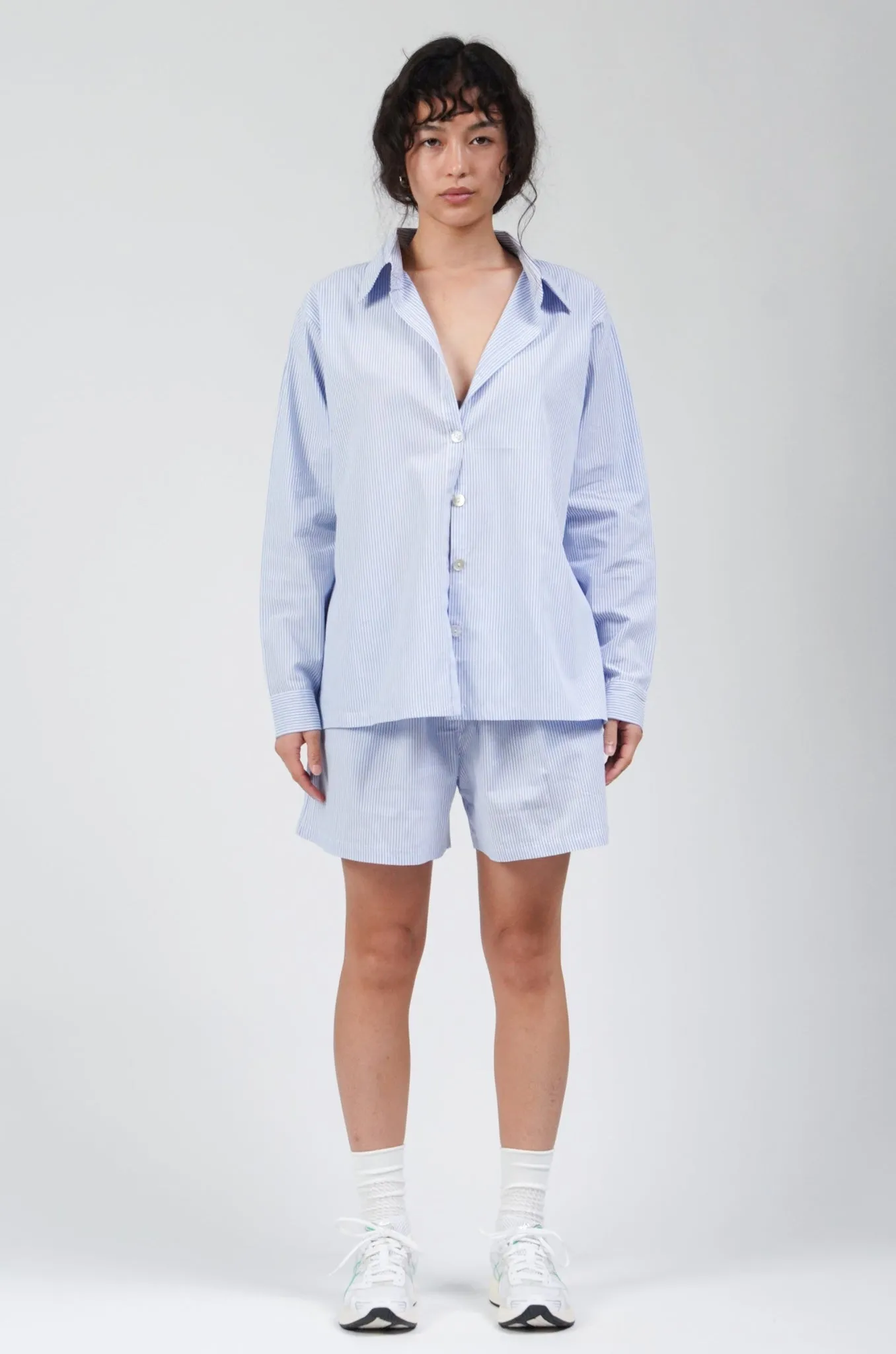 Poplin Shirt Blue Pinstripe