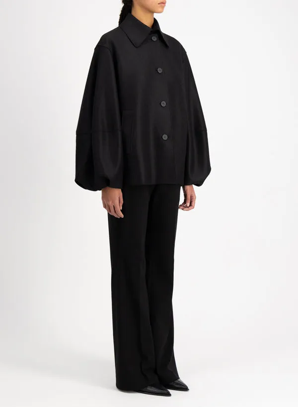 Puff Sleeves Jacket Pressed Wool