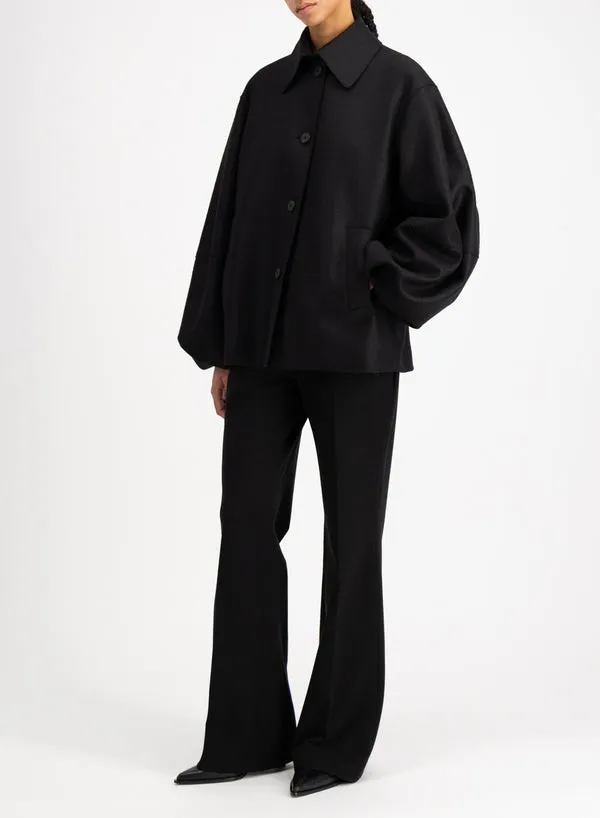 Puff Sleeves Jacket Pressed Wool
