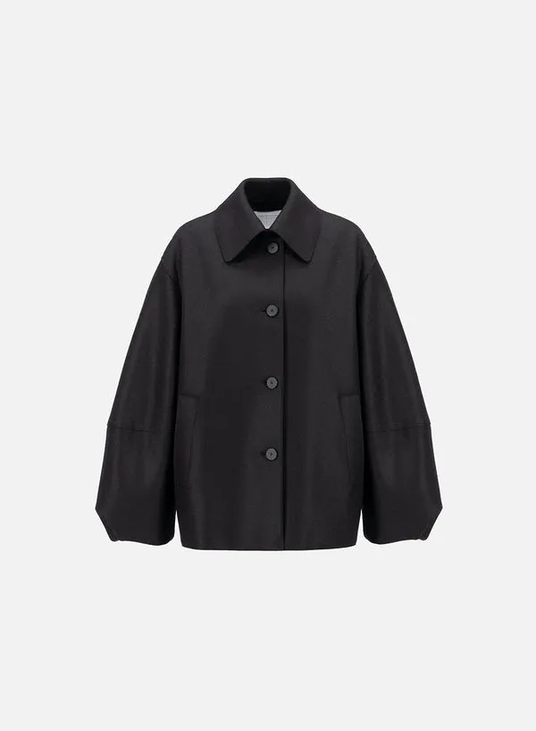 Puff Sleeves Jacket Pressed Wool