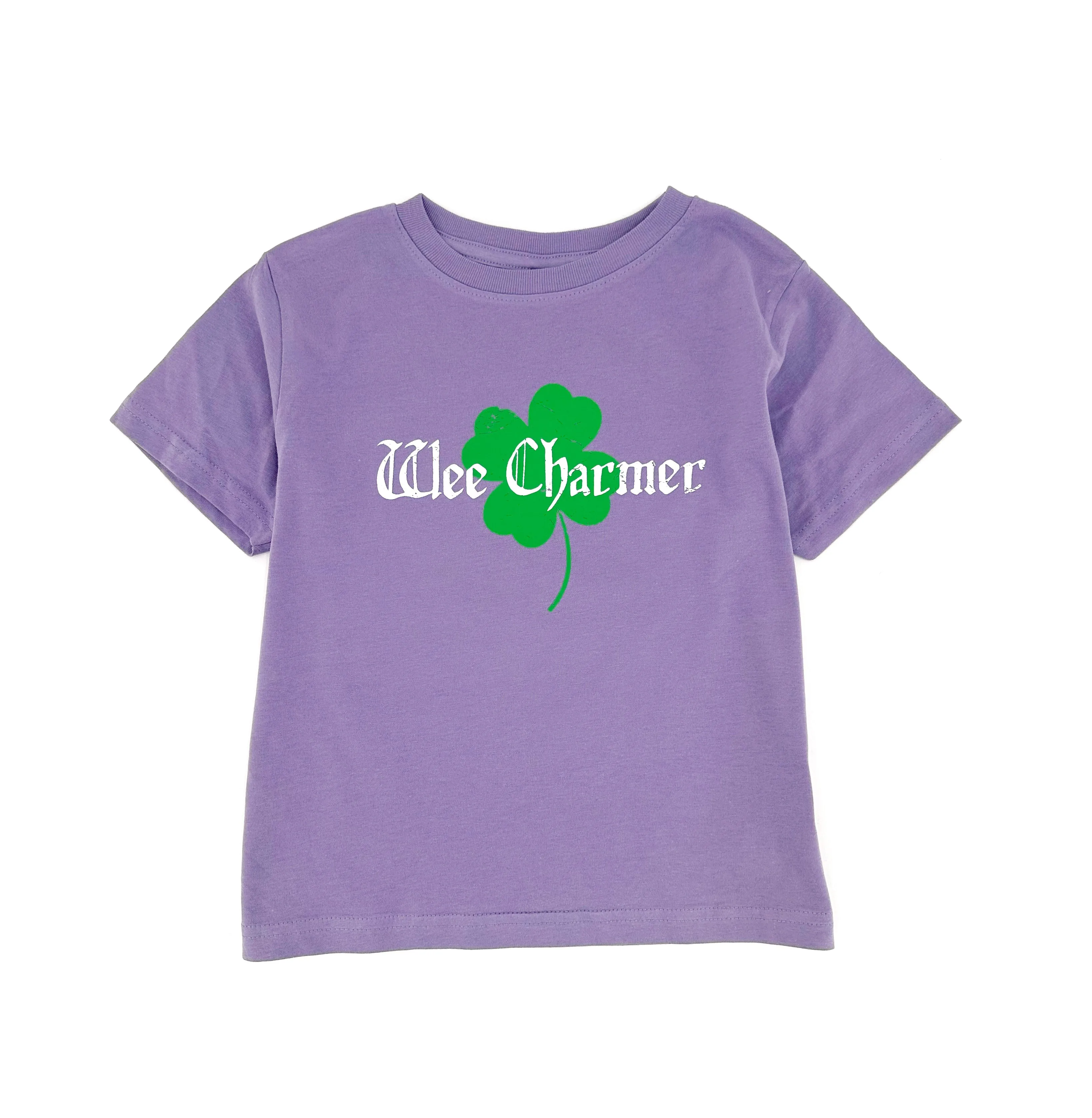 Purple Wee Charmer Tee, 4 Leaf Clover Shirt for Saint Patrick’s Day