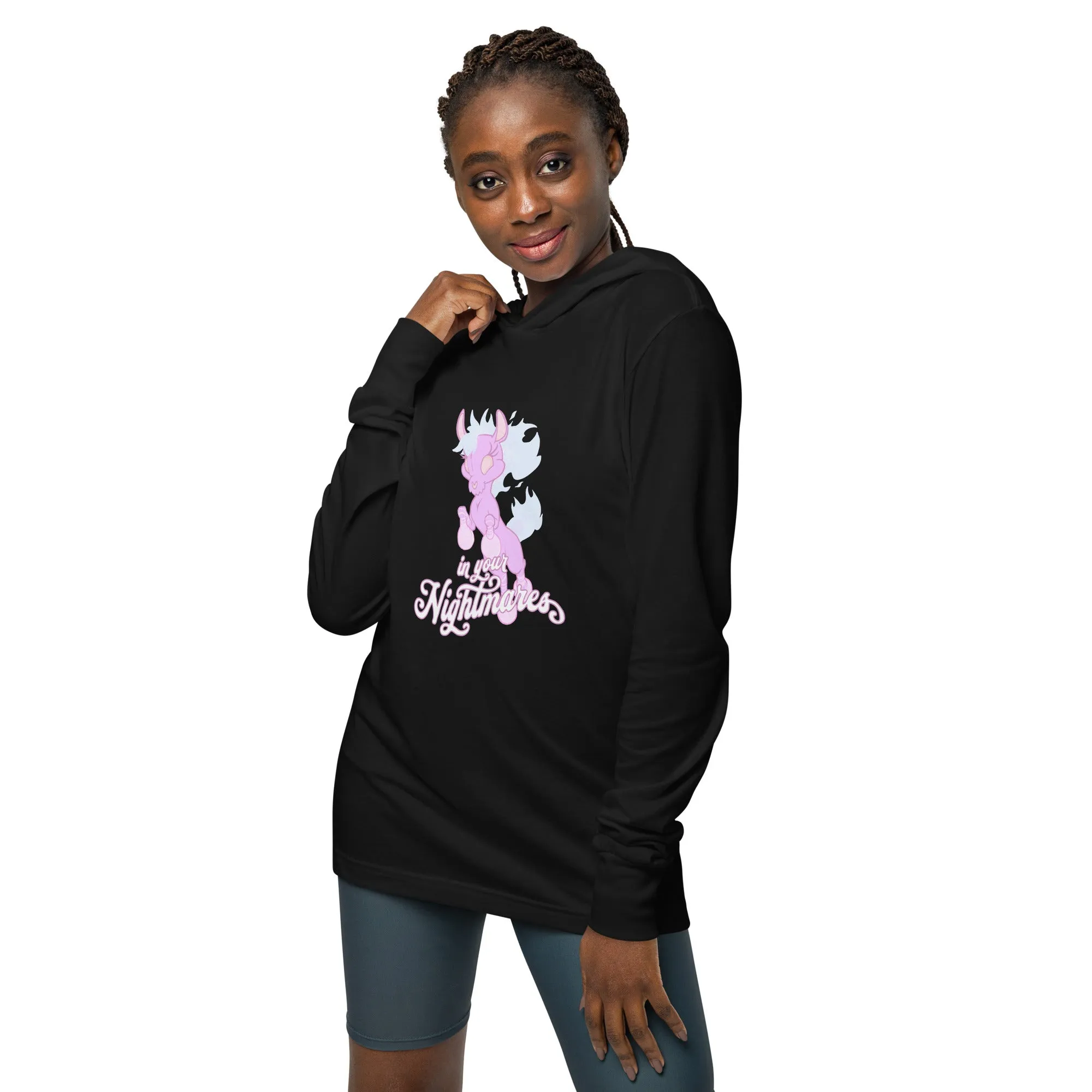 "In Your Nightmares" Hooded long-sleeve tee