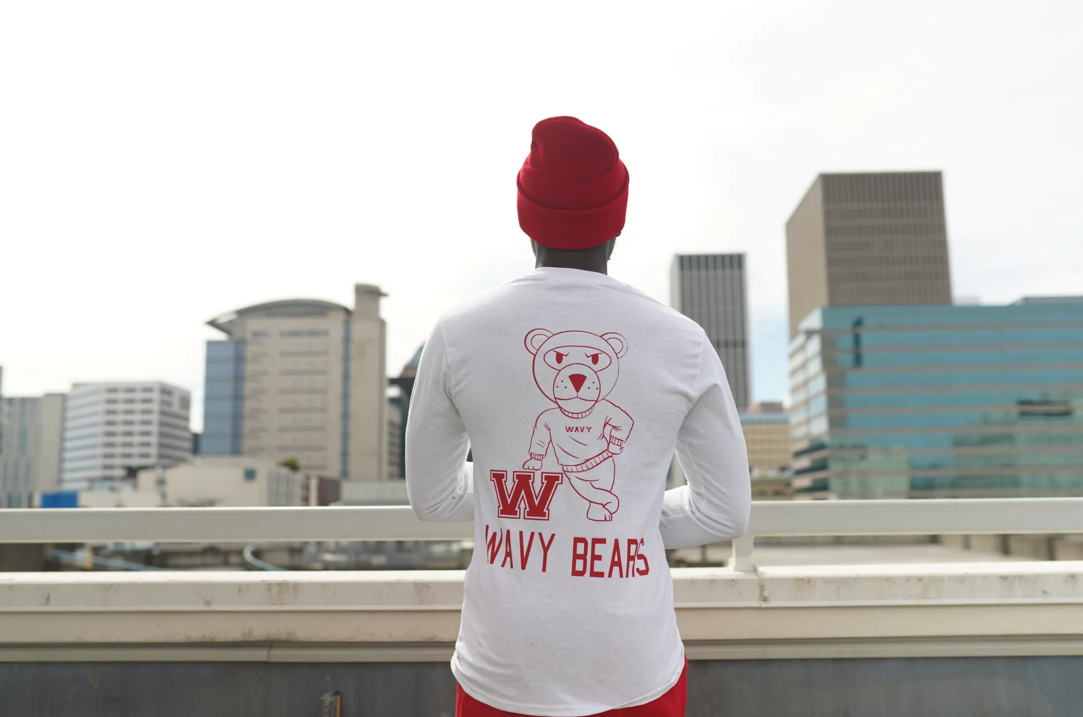 "Wavy U" Long Sleeve Tee