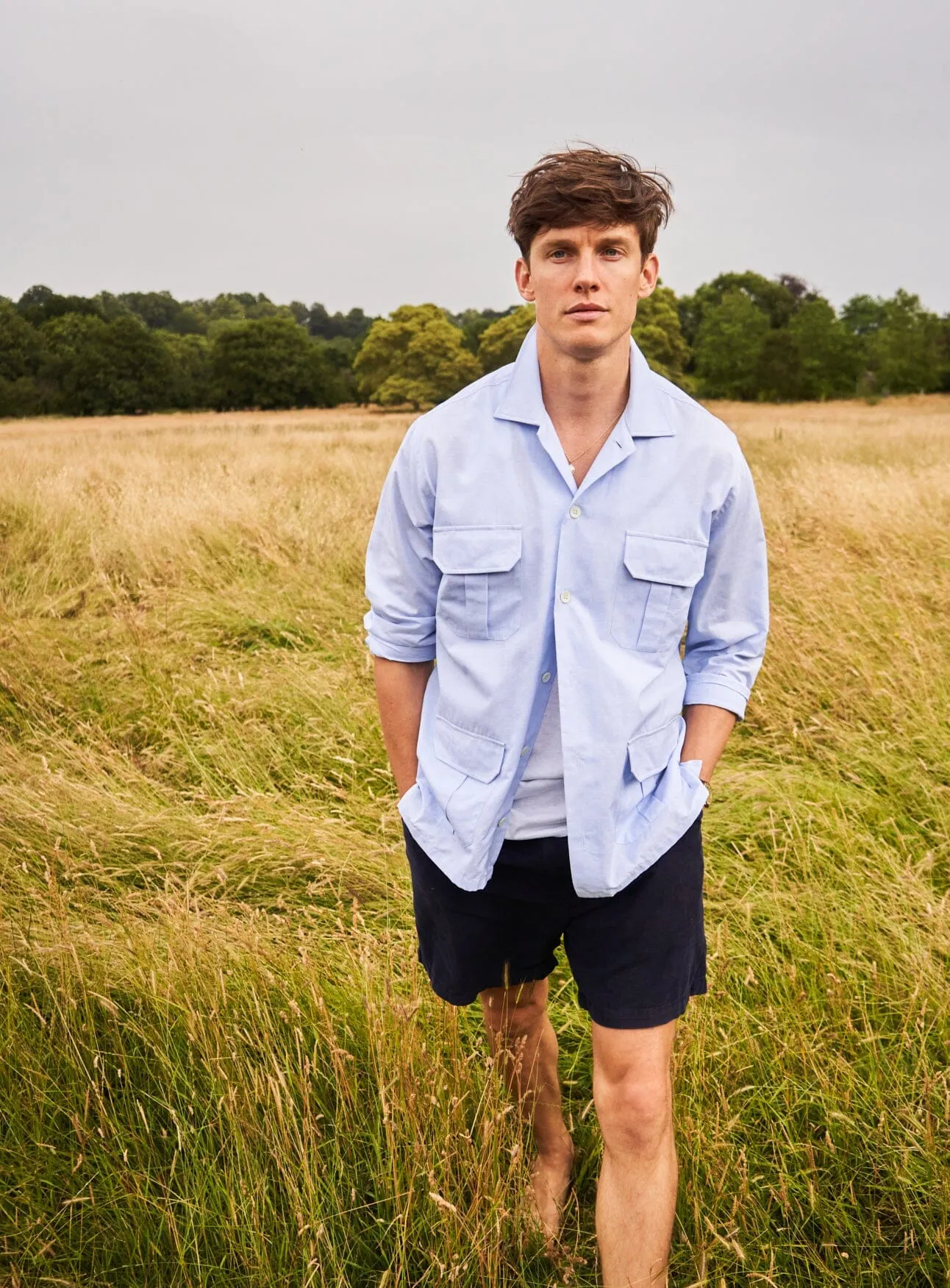 Recycled Italian Sky Fil-a-Fil Overshirt