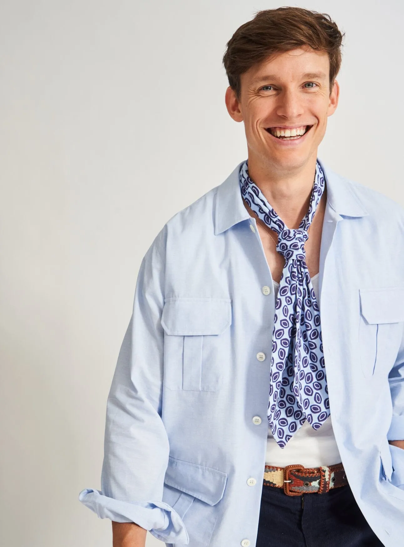 Recycled Italian Sky Fil-a-Fil Overshirt