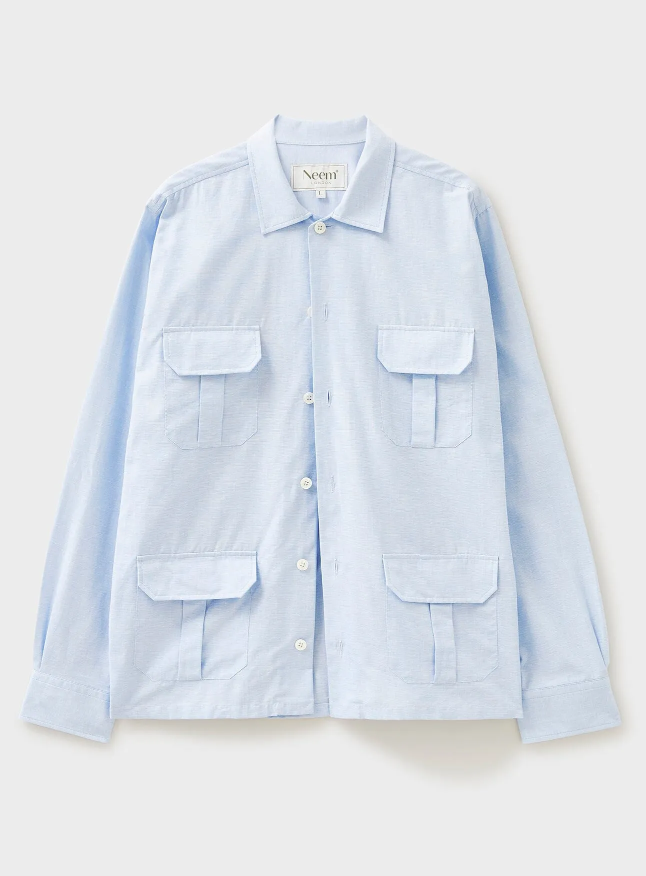 Recycled Italian Sky Fil-a-Fil Overshirt