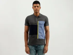 Regular Fit Polo Collar Colourblocked T-Shirt