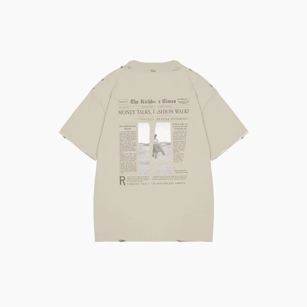 Relaxed Drop Shoulder Tee - Bone