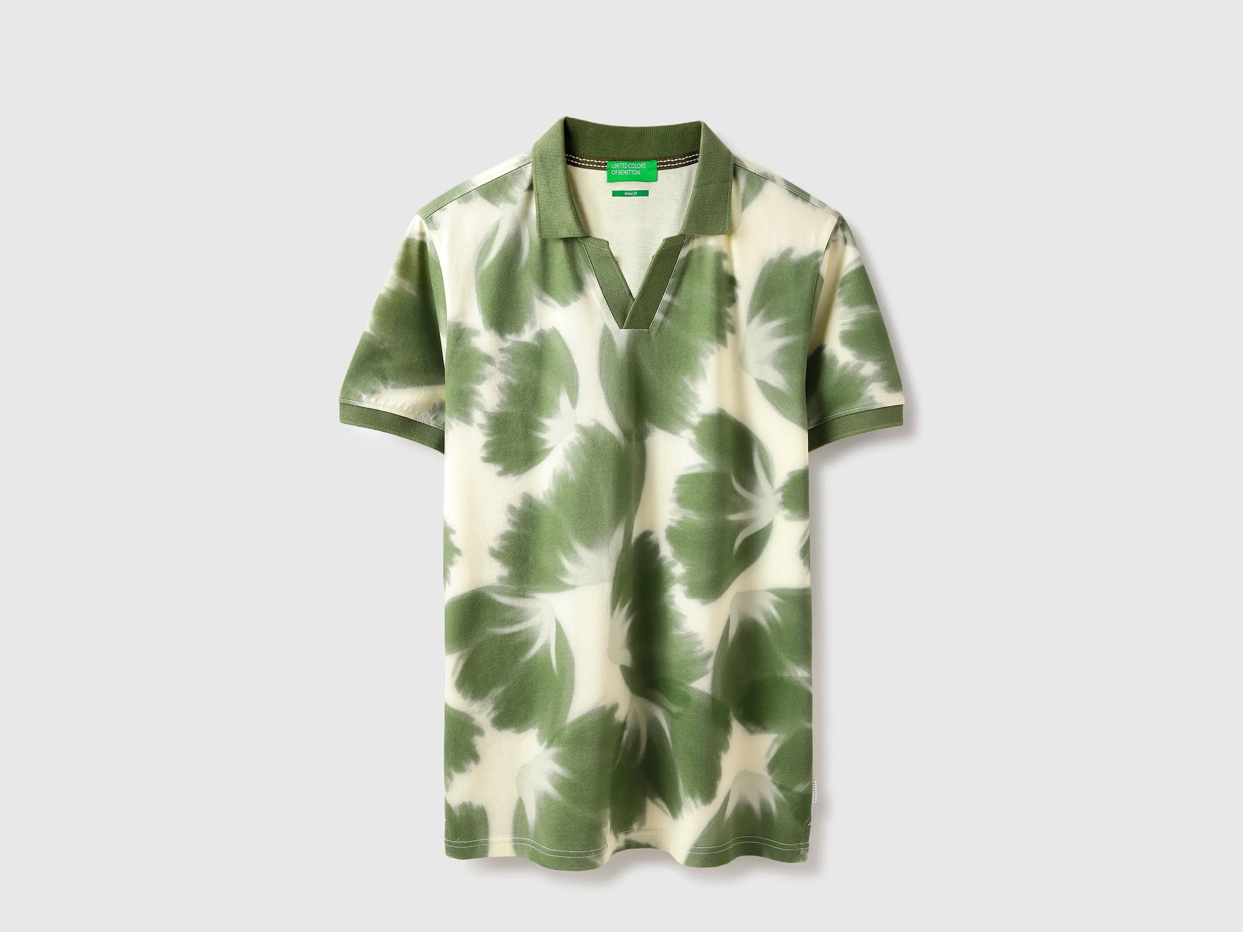 Relaxed Fit Johny Collar Printed T-shirt