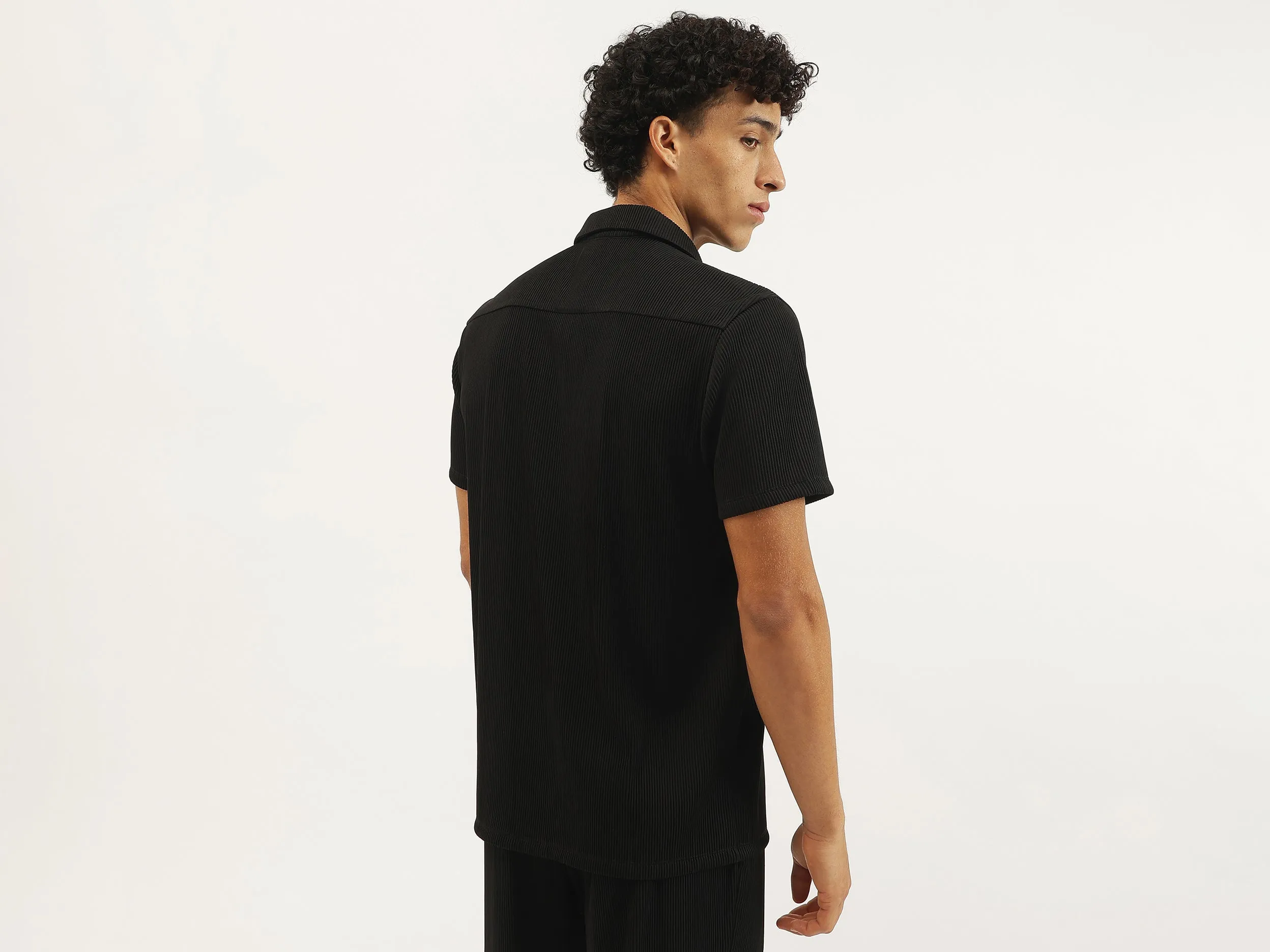 Relaxed Fit Resort Collar Pinstripes Shirt