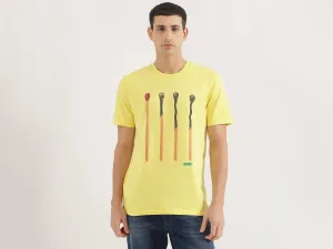 Relaxed Fit Round Neck Graphic Print T-Shirt