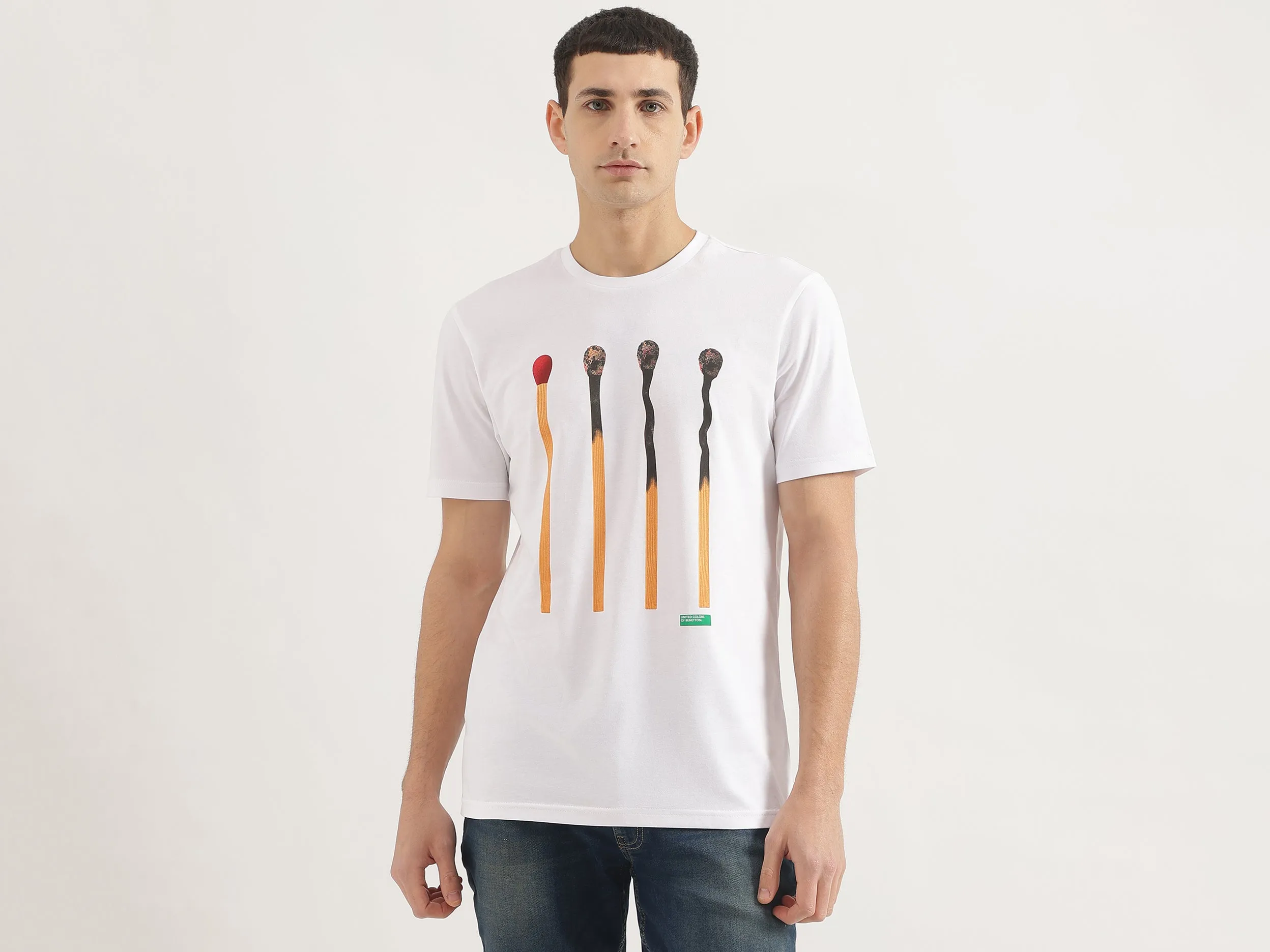 Relaxed Fit Round Neck Graphic Print T-Shirt