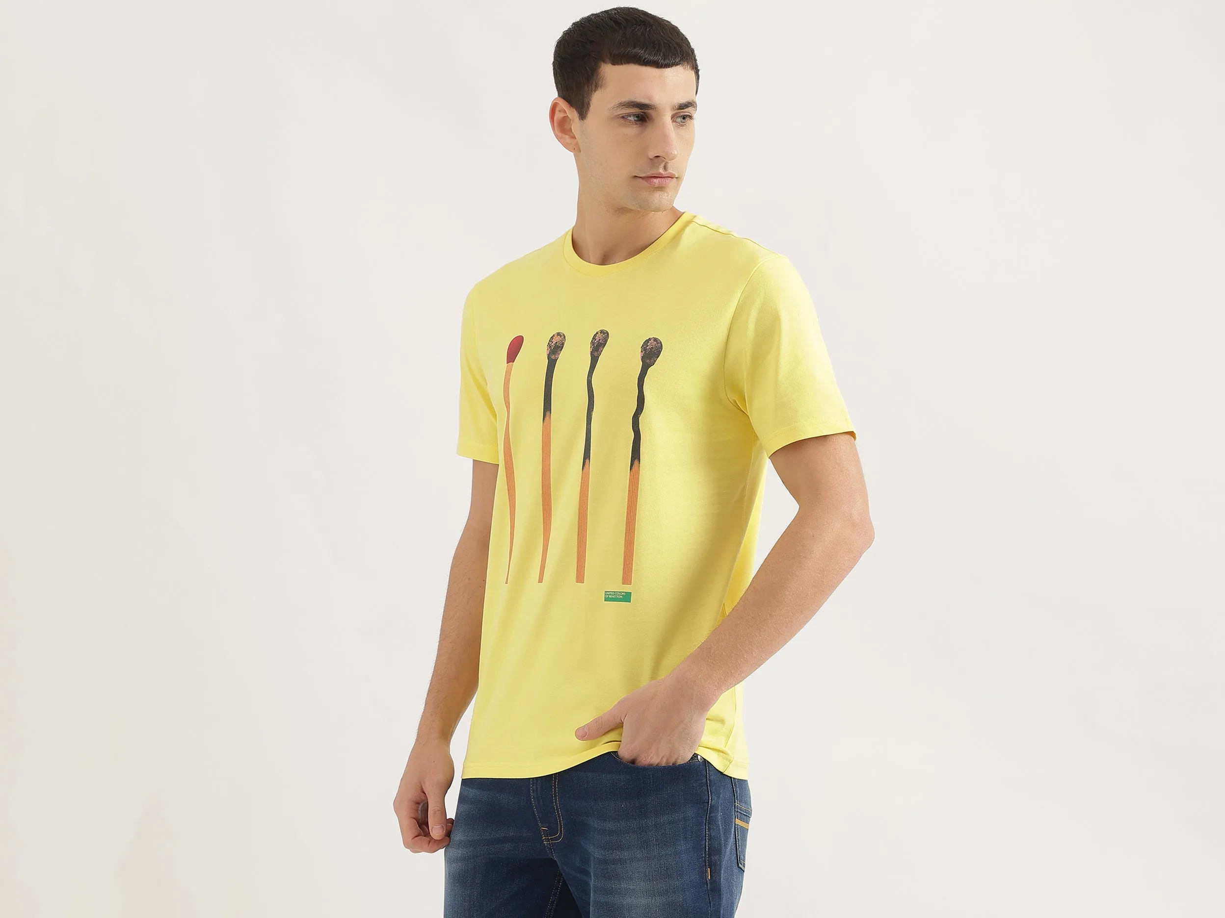 Relaxed Fit Round Neck Graphic Print T-Shirt