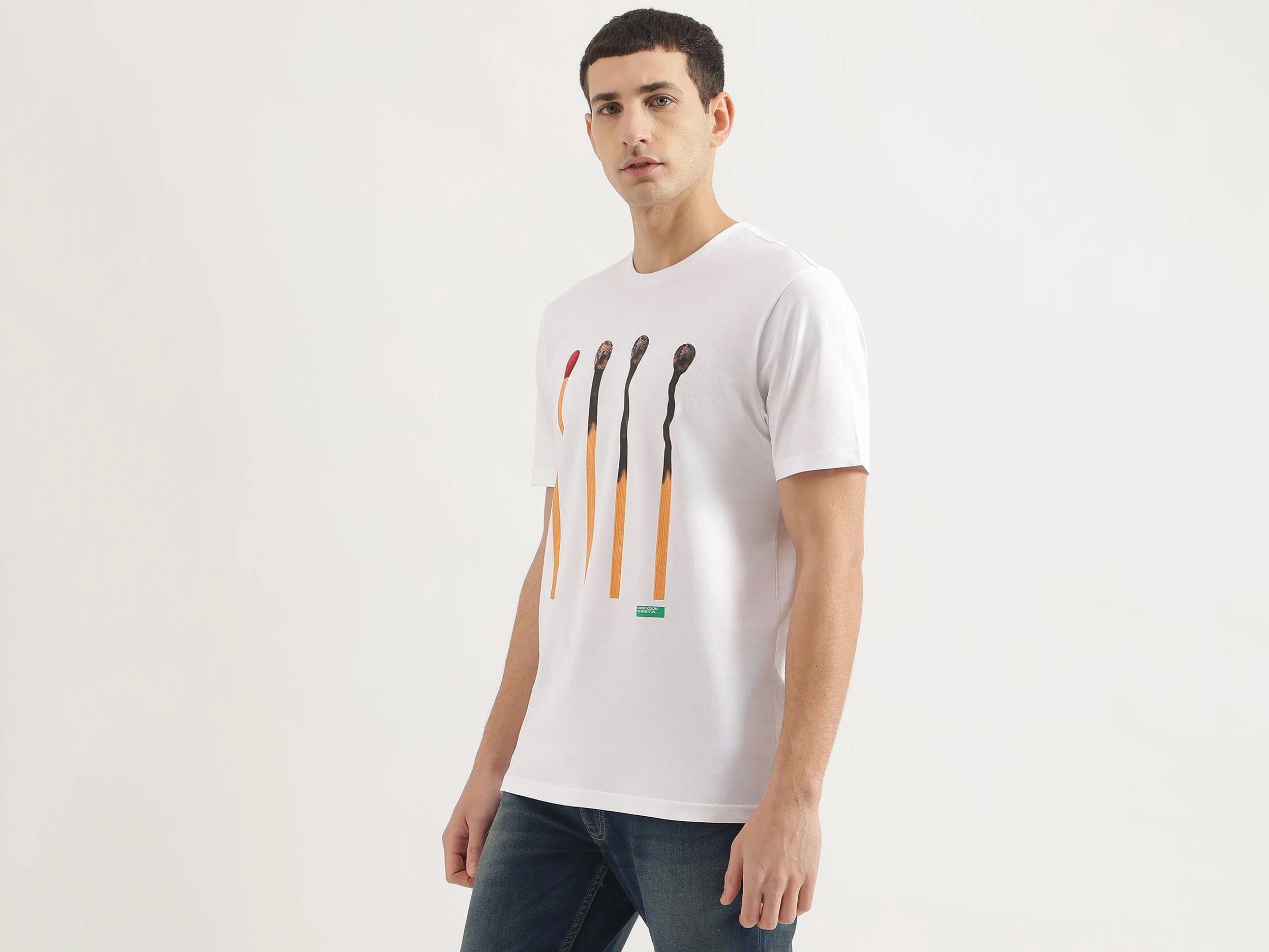 Relaxed Fit Round Neck Graphic Print T-Shirt