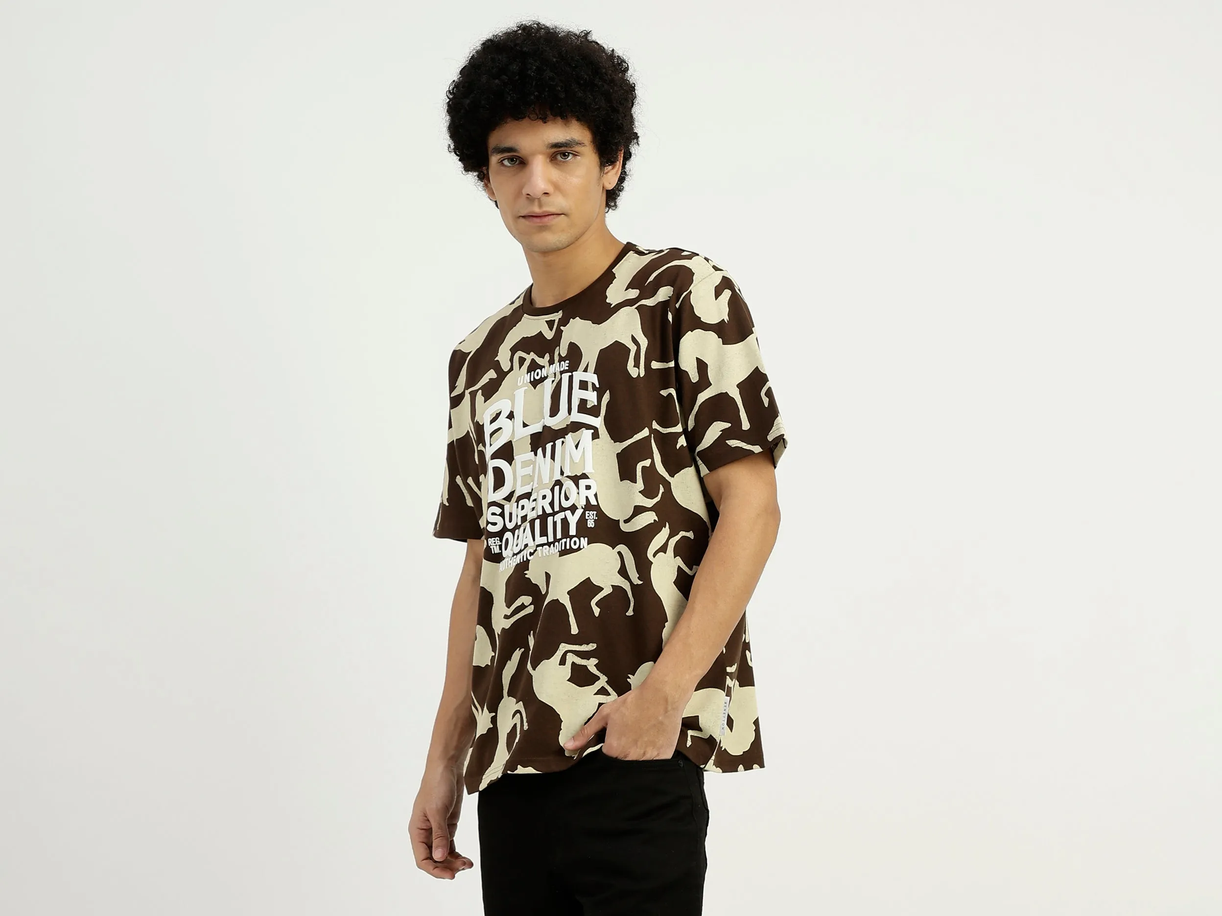Relaxed Fit Round Neck Printed T-Shirt
