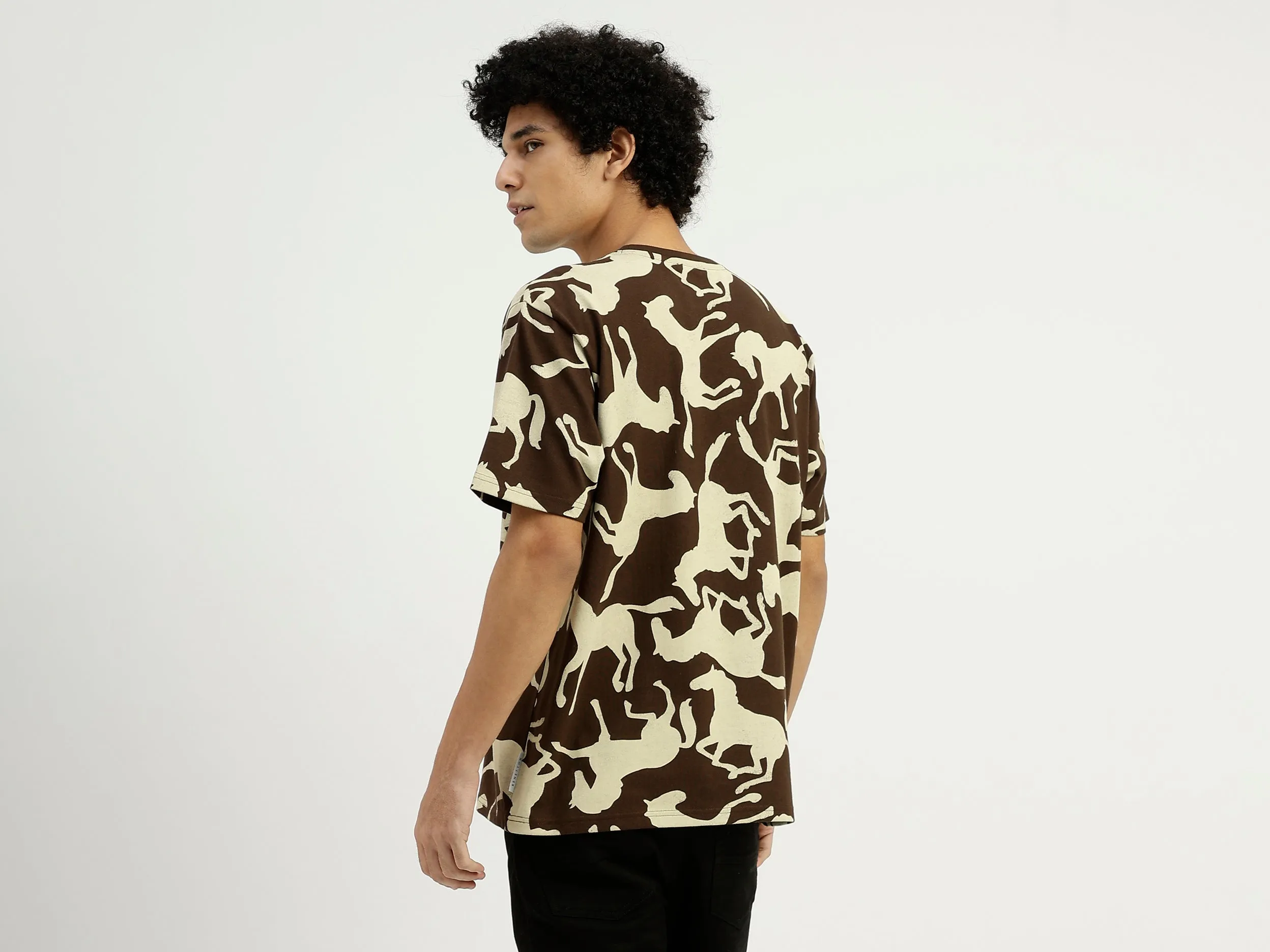 Relaxed Fit Round Neck Printed T-Shirt