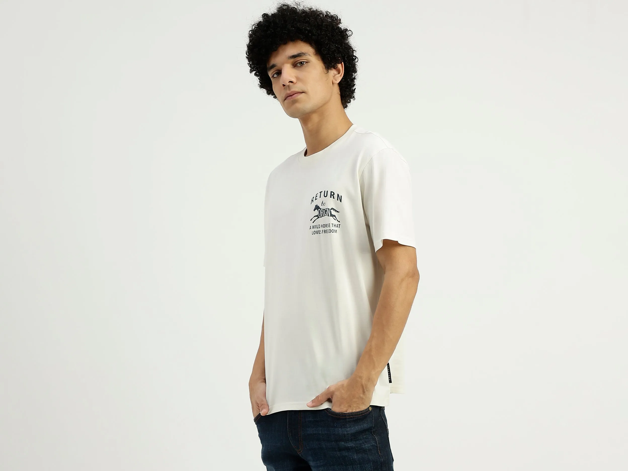 Relaxed Fit Round Neck Printed T-Shirt