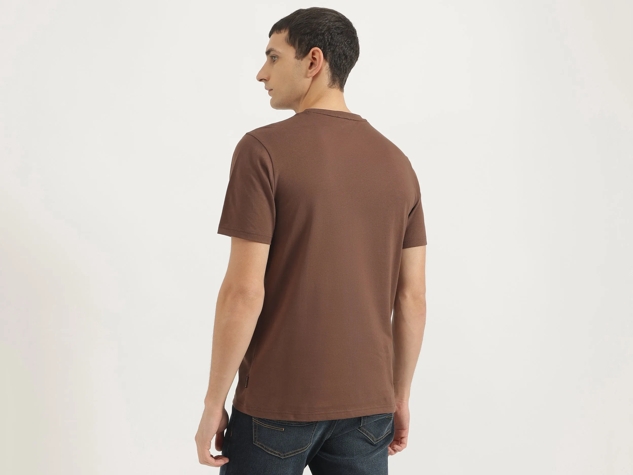Relaxed Fit Round Neck Solid Tshirt