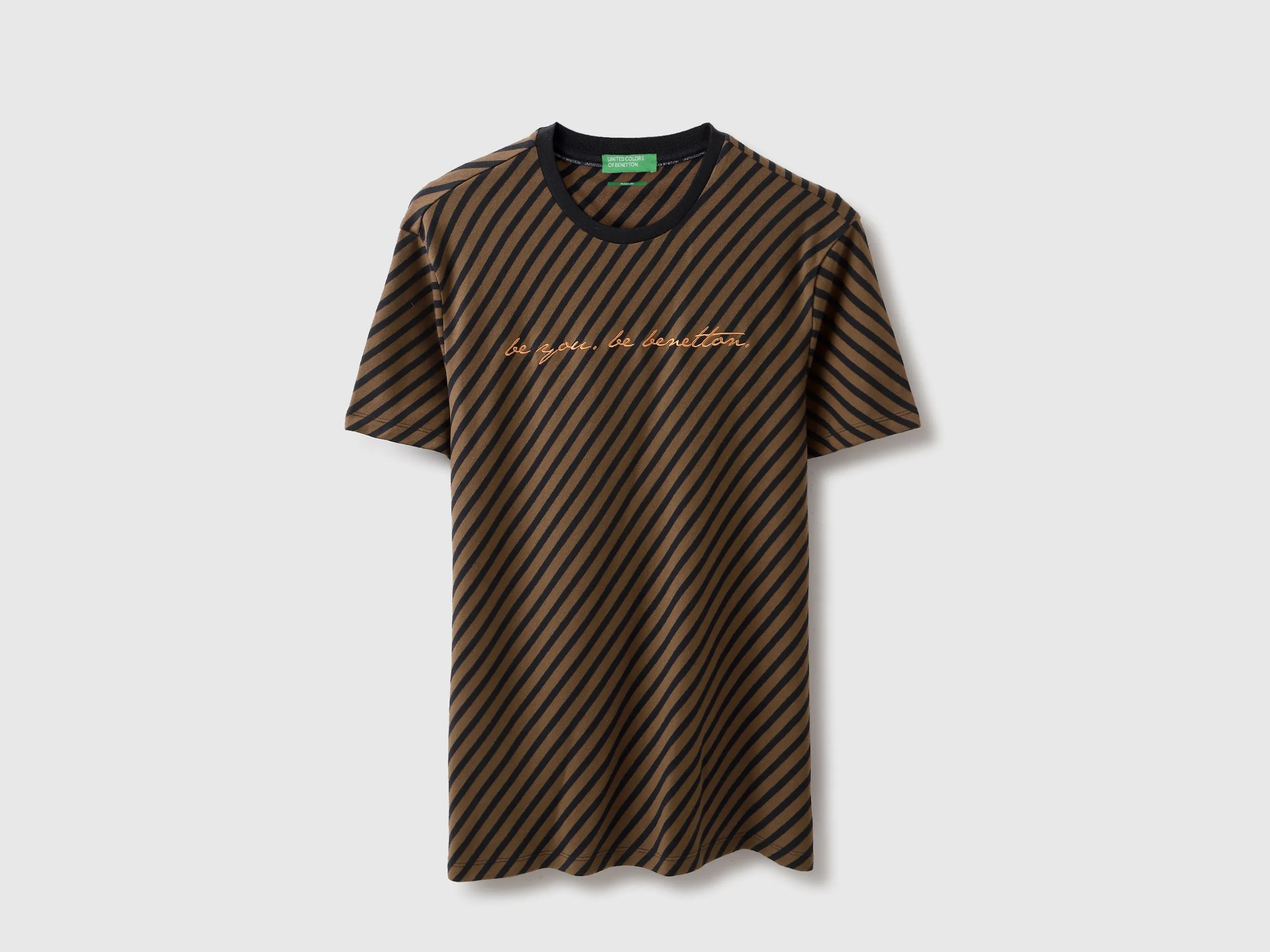 Relaxed Fit Round Neck Striped Tshirt
