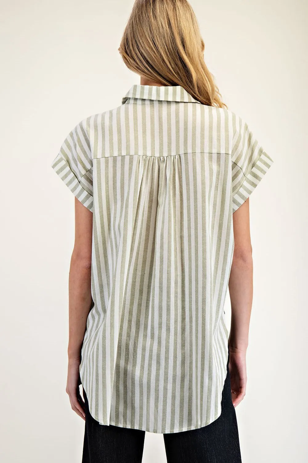 Relaxed Striped Button-Up Shirt