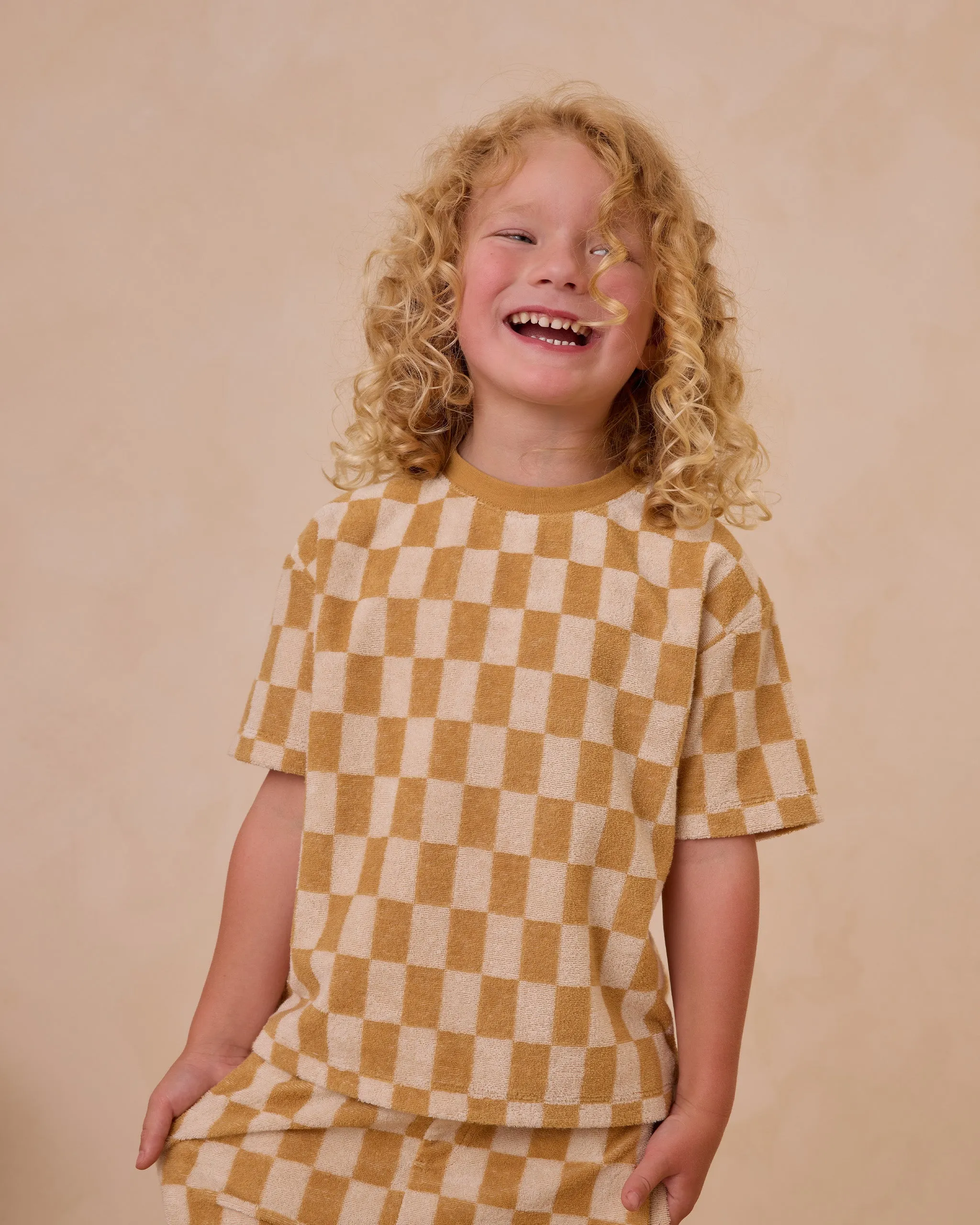 Relaxed Tee || Marigold Check
