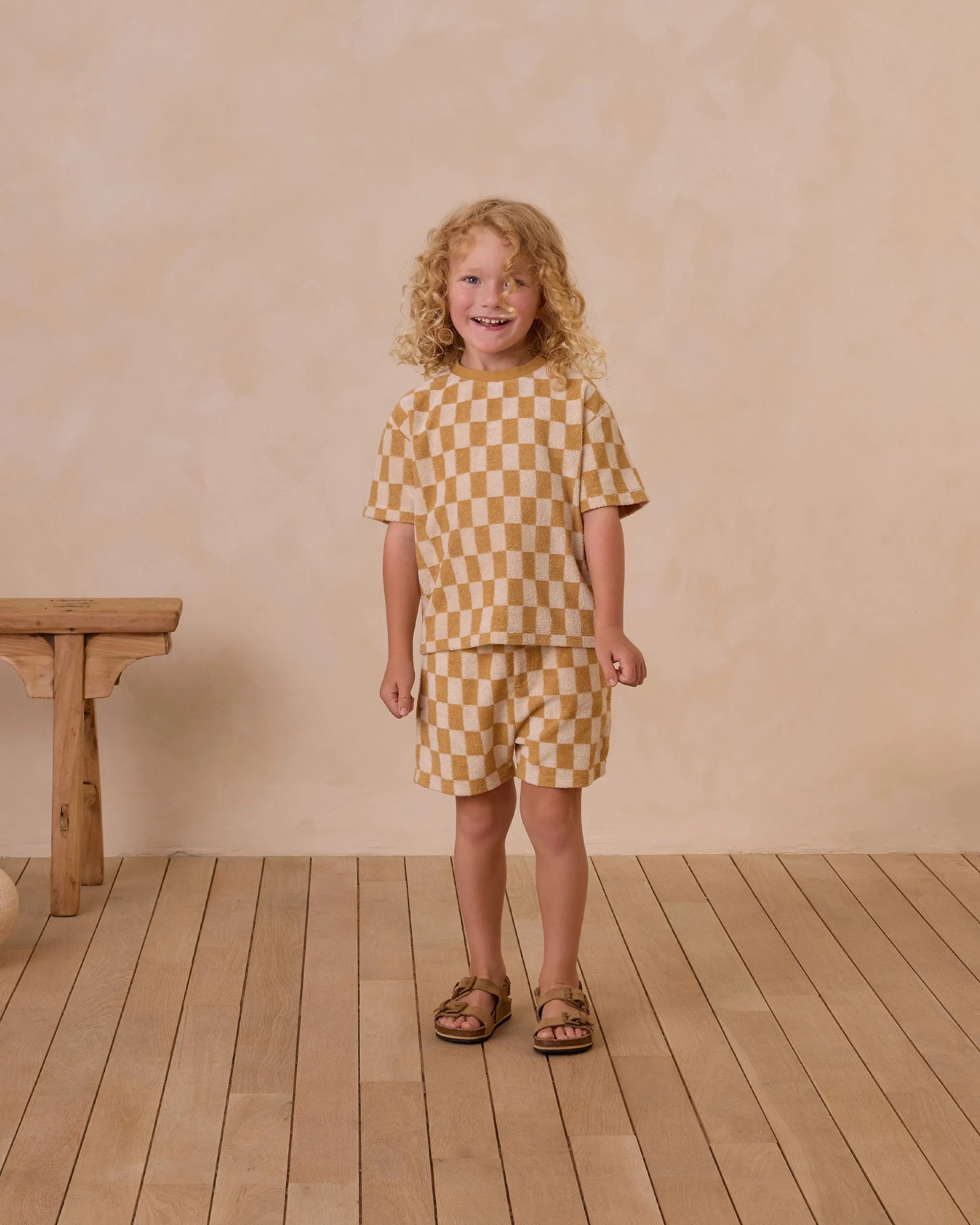 Relaxed Tee || Marigold Check