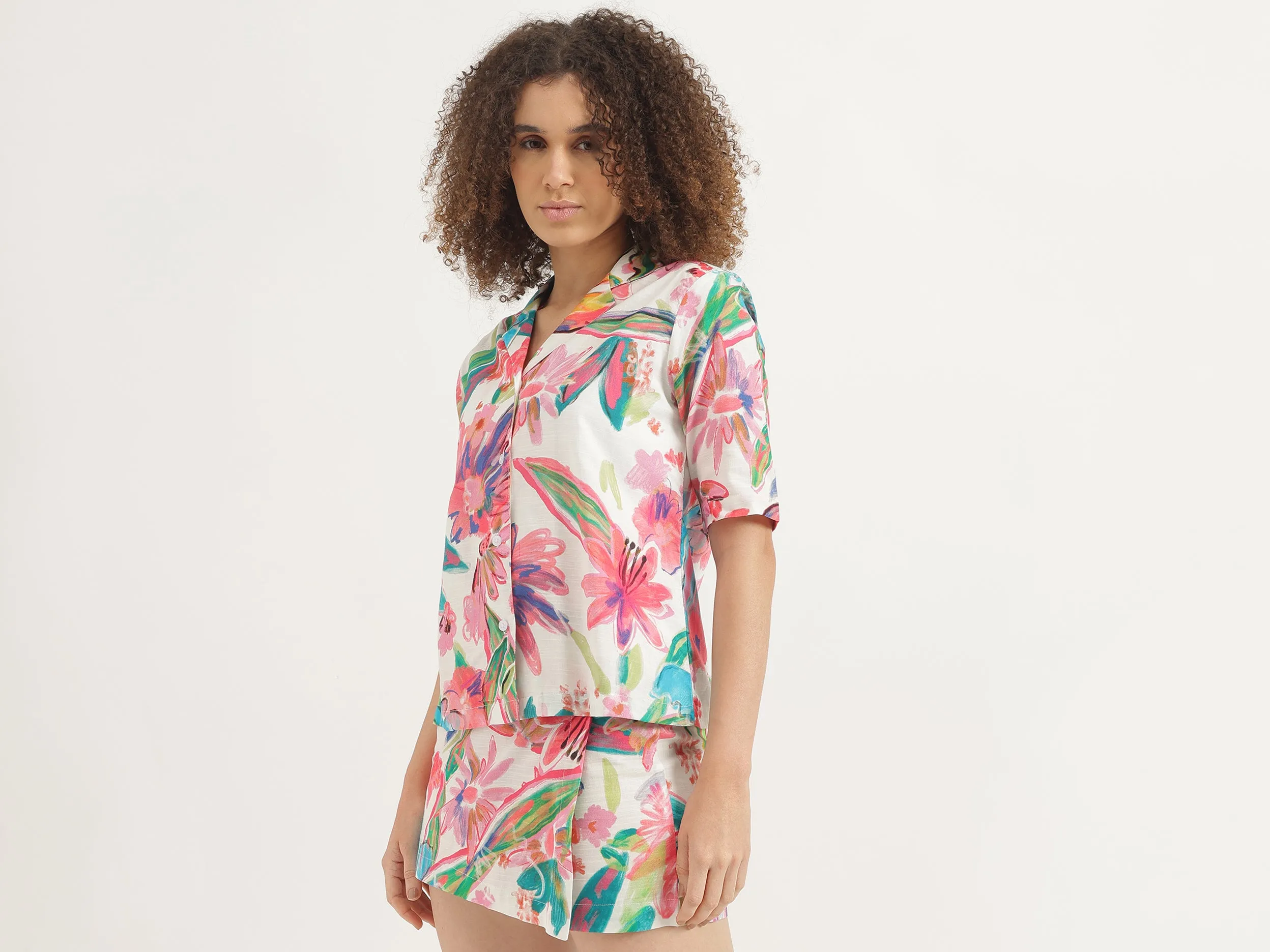 Resort Collar Printed Shirt