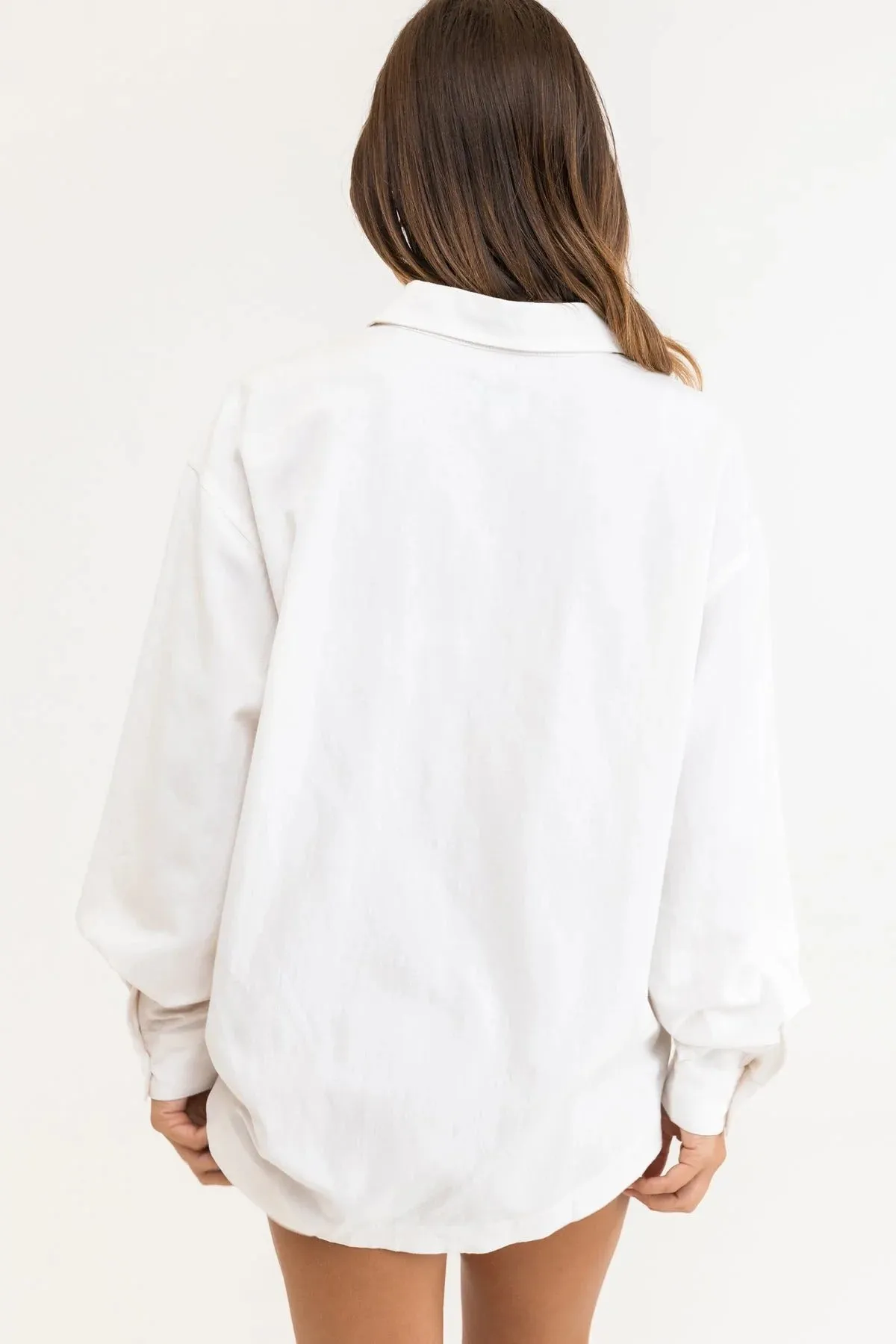 RHYTHM WOMENS CLASSIC OVER SIZED SHIRT WHITE